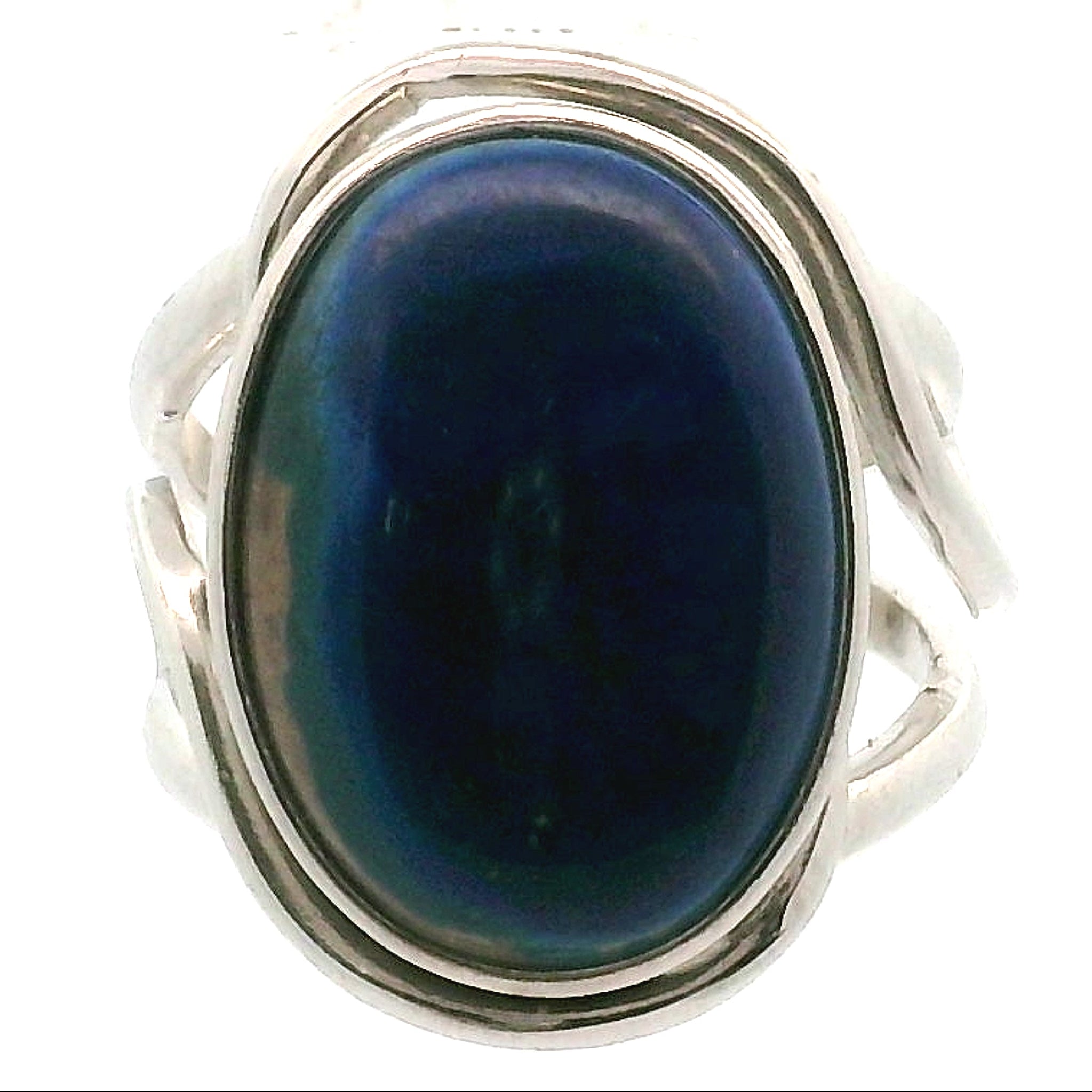 Azurite with Malachite Cuff Ring .925 Silver for Embracing Divine Feminine Power and Healing