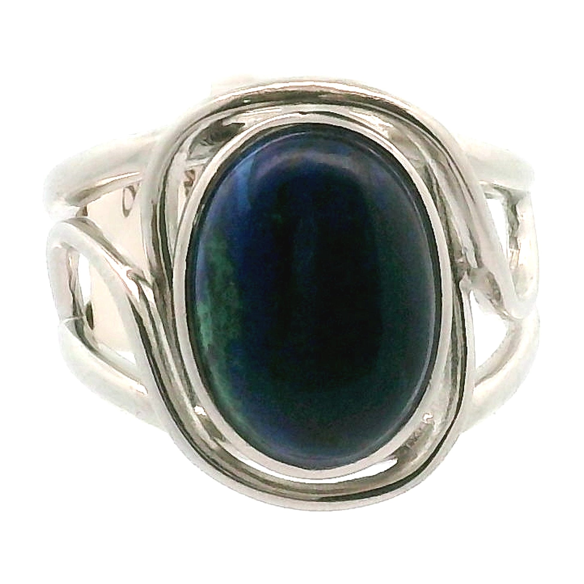 Azurite with Malachite Cuff Ring .925 Silver for Embracing Divine Feminine Power and Healing