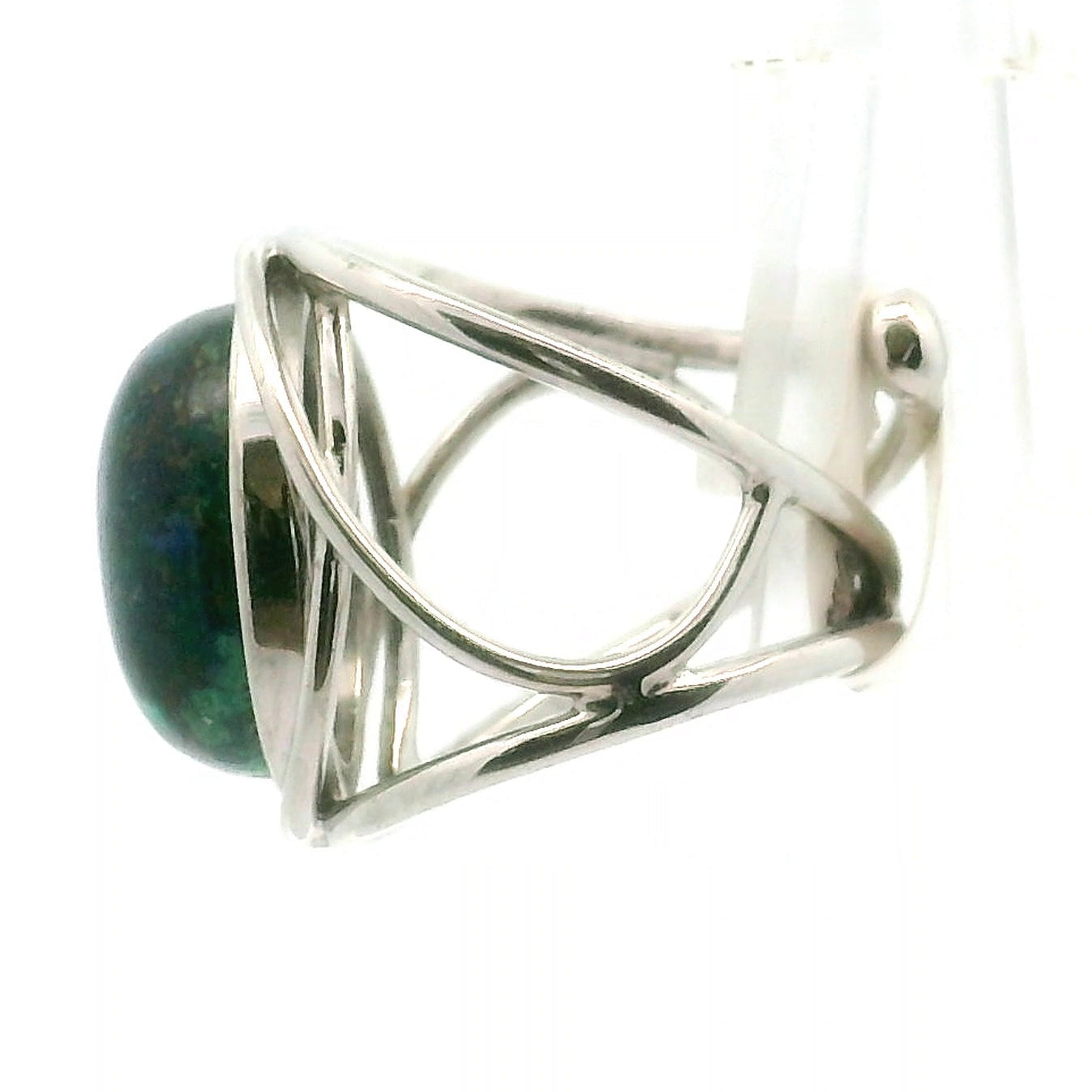 Azurite with Malachite Cuff Ring .925 Silver for Embracing Divine Feminine Power and Healing