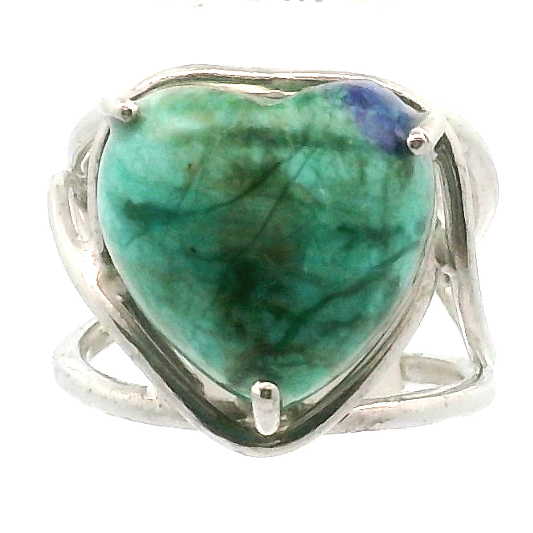 Azurite with Malachite Cuff Ring .925 Silver for Embracing Divine Feminine Power and Healing