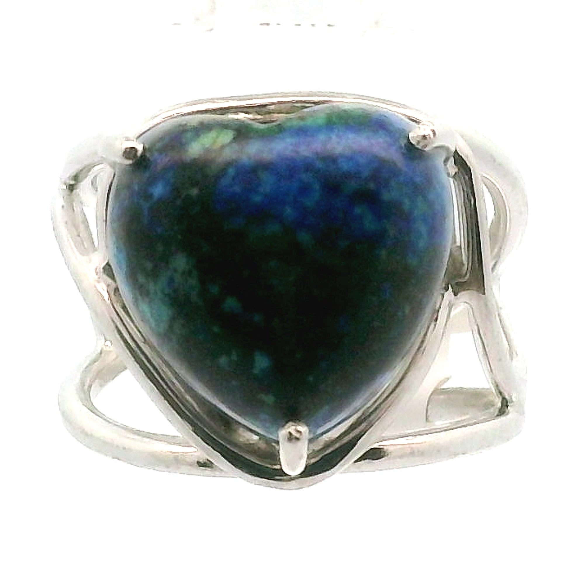 Azurite with Malachite Cuff Ring .925 Silver for Embracing Divine Feminine Power and Healing