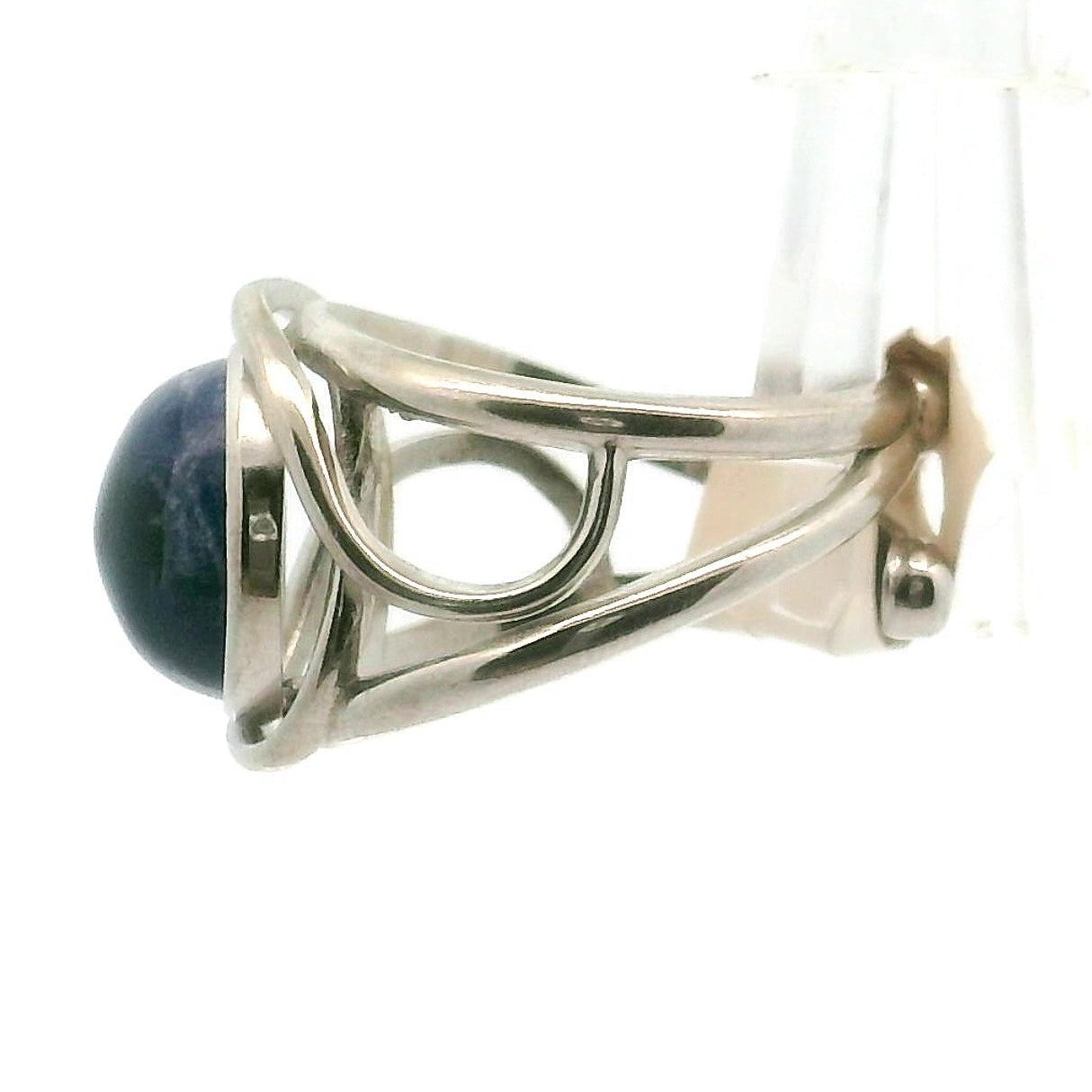 Sodalite Adjustable Cuff Ring .925 Silver for Dream Recall and Relaxation