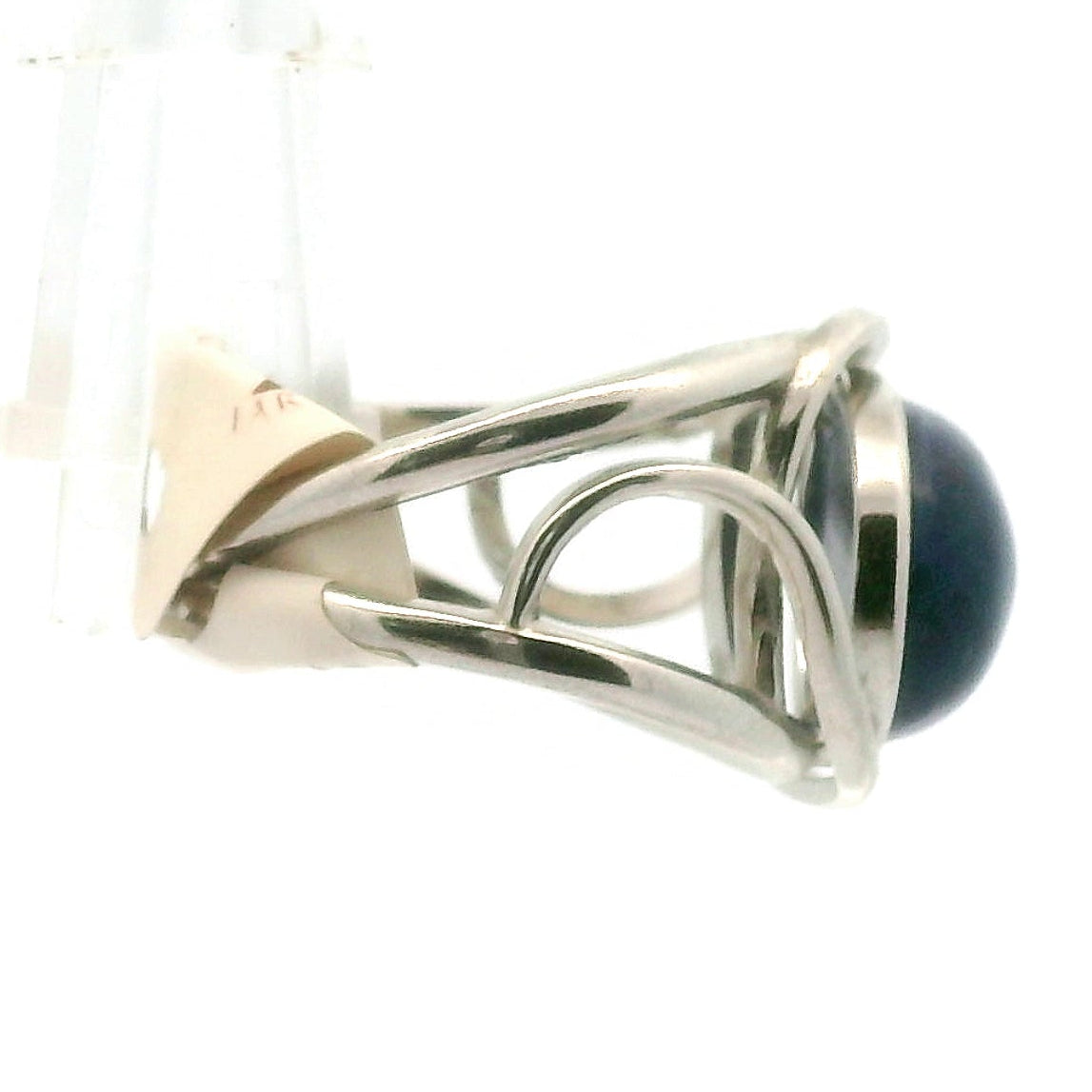 Sodalite Adjustable Cuff Ring .925 Silver for Dream Recall and Relaxation
