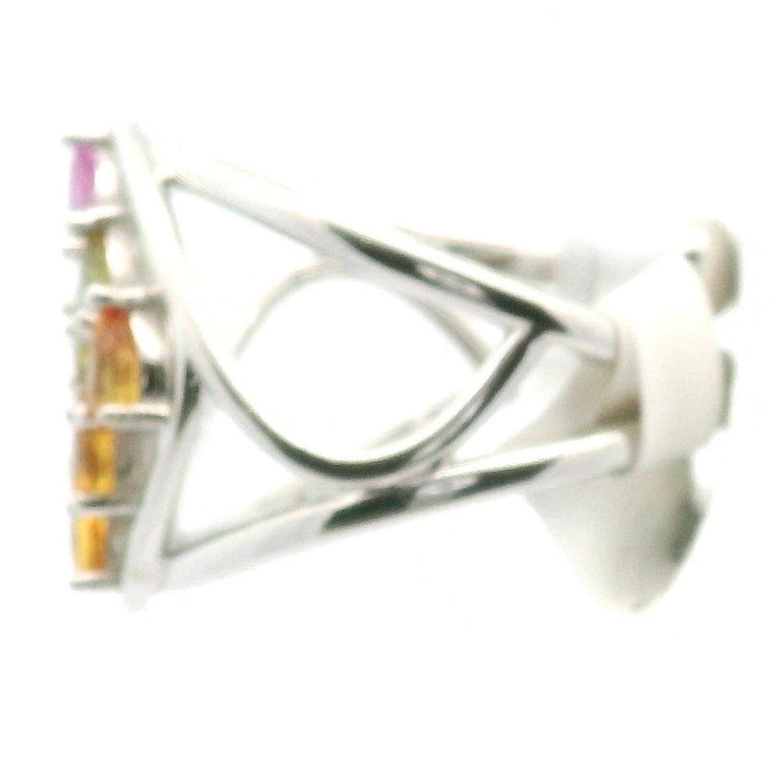 9 Stone Crystal Chandelier Cuff Ring .925 Silver for Healing, Intention Setting and Manifesting your Desires