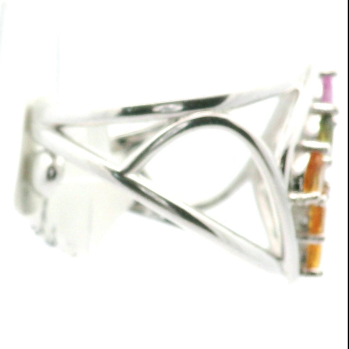 9 Stone Crystal Chandelier Cuff Ring .925 Silver for Healing, Intention Setting and Manifesting your Desires