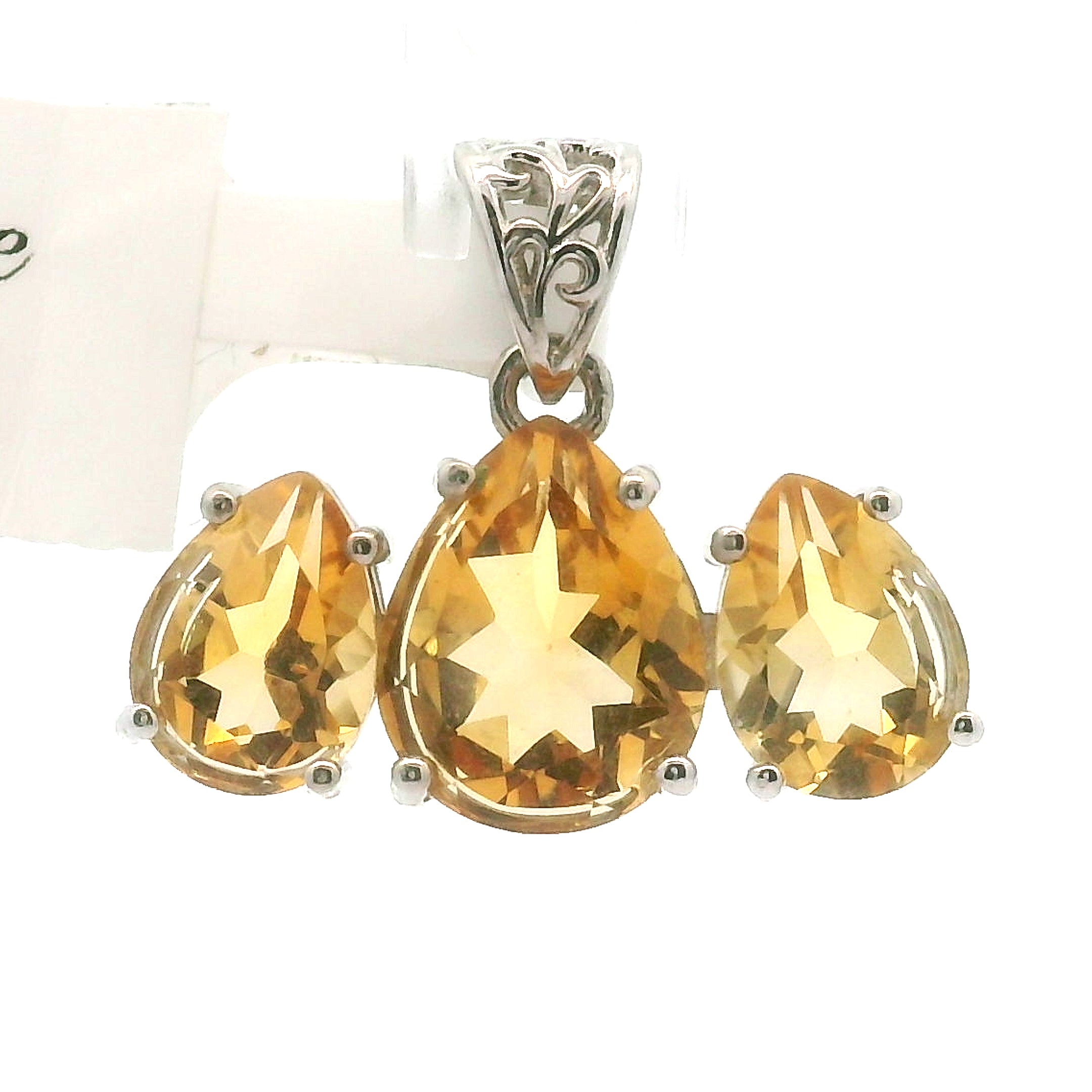 Triple Stone Enchanting Crown Pendant .925 Silver for Embracing your Power