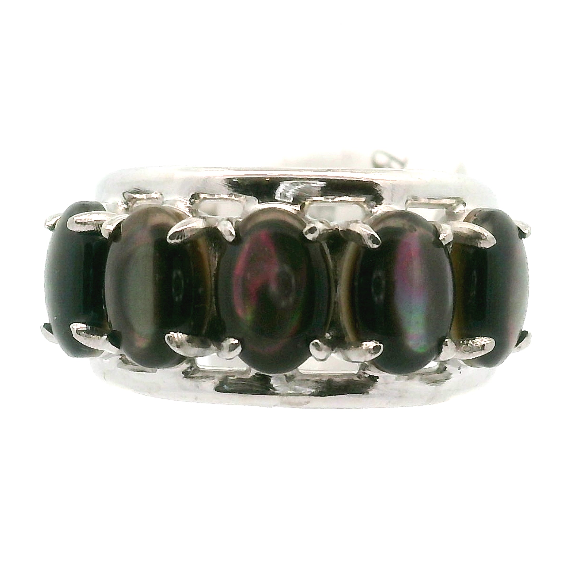 Multi Stone Oval Cut Stacker Cuff Ring .925 Silver for Healing, Intention Setting and Manifesting your Desires