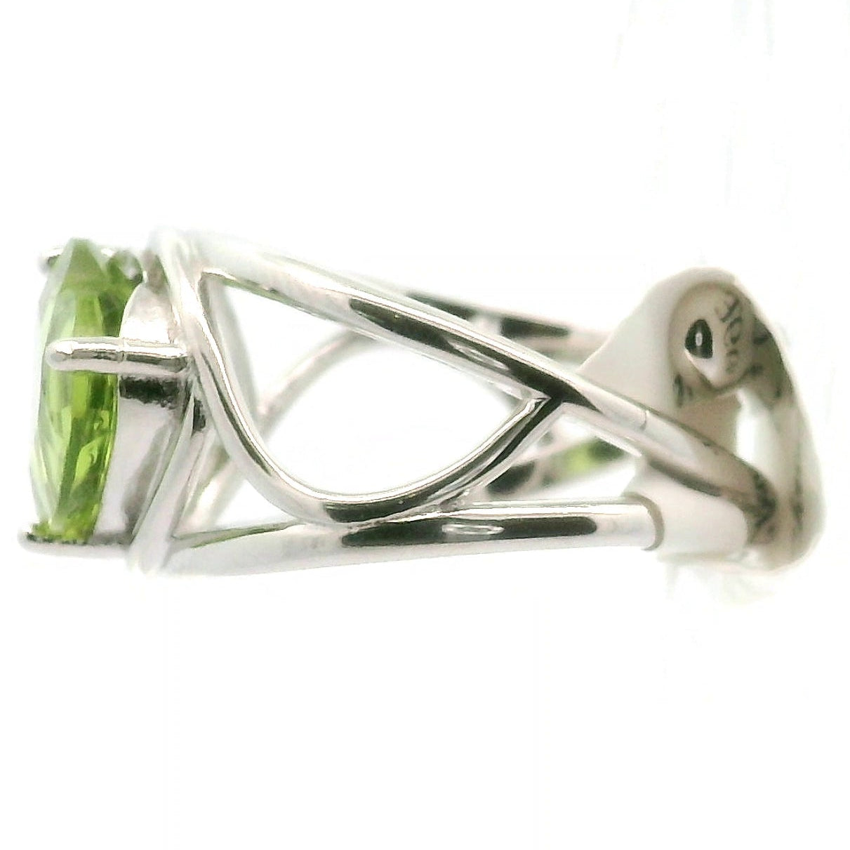 Peridot and Chrome Diopside Diopside Cuff Ring .925 Silver for Health, Balance and Strength
