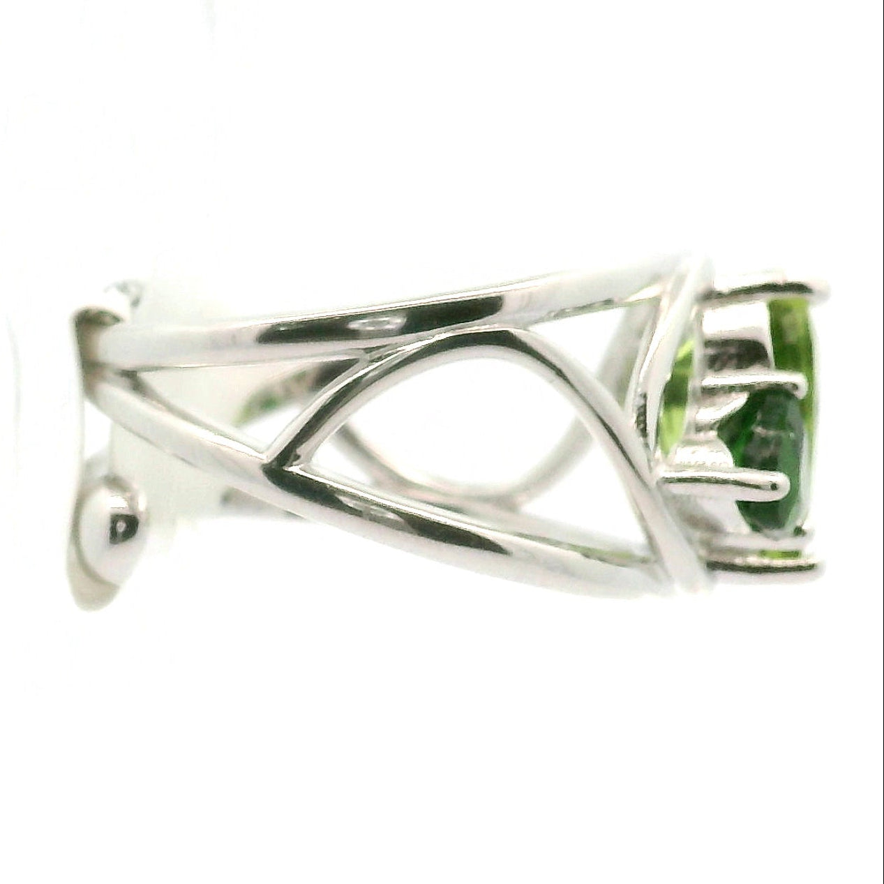 Peridot and Chrome Diopside Diopside Cuff Ring .925 Silver for Health, Balance and Strength