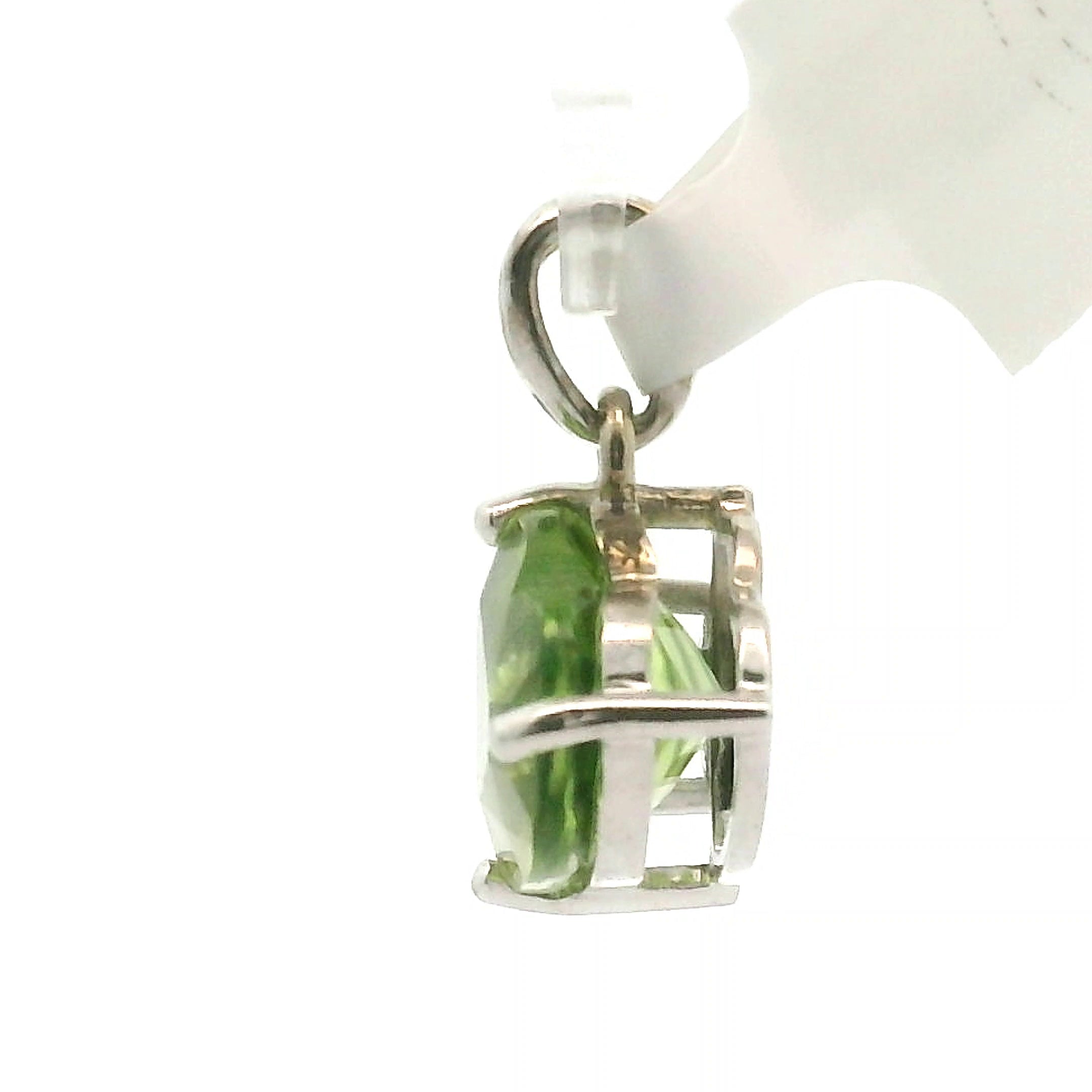 Peridot and Chrome Diopside Double Heart Pendant .925 Silver for Health, Balance and Strength