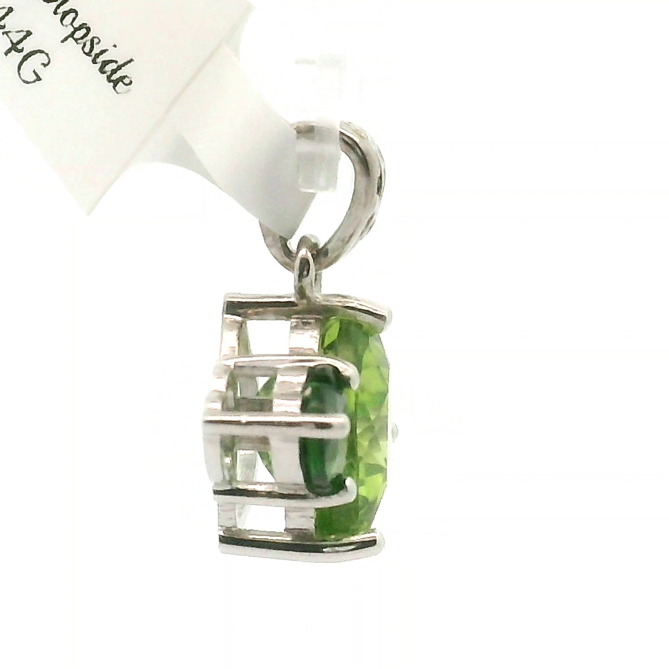 Peridot and Chrome Diopside Double Heart Pendant .925 Silver for Health, Balance and Strength