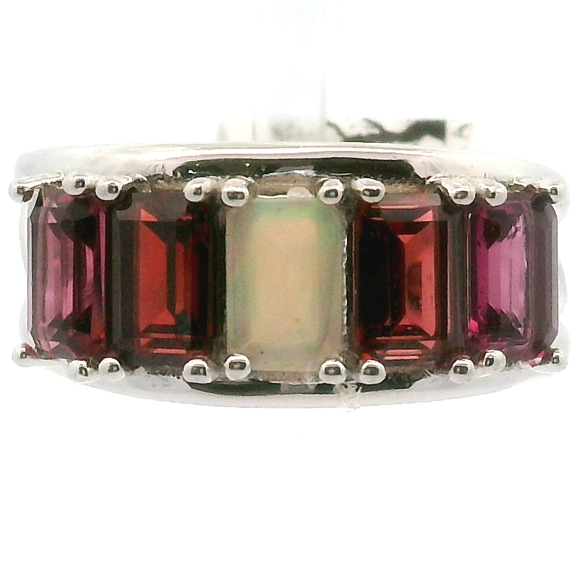Multi Stone Emerald Cut Stacker Cuff Ring .925 Silver for Healing, Intention Setting and Manifesting your Desires