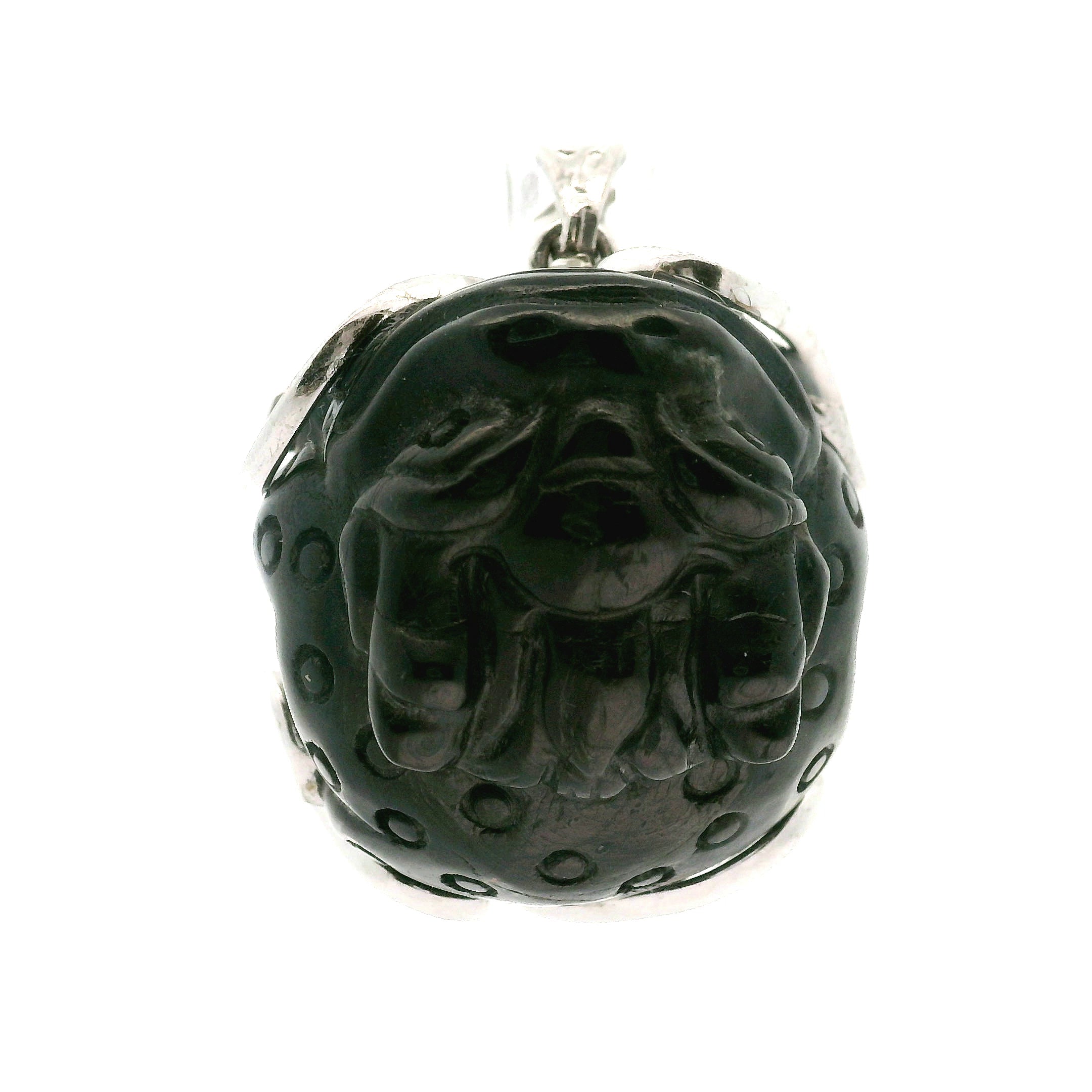 Rainbow Obsidian Money Toad Pendant .925 Silver for Mythical Strength, and Protection of Financial Fortune