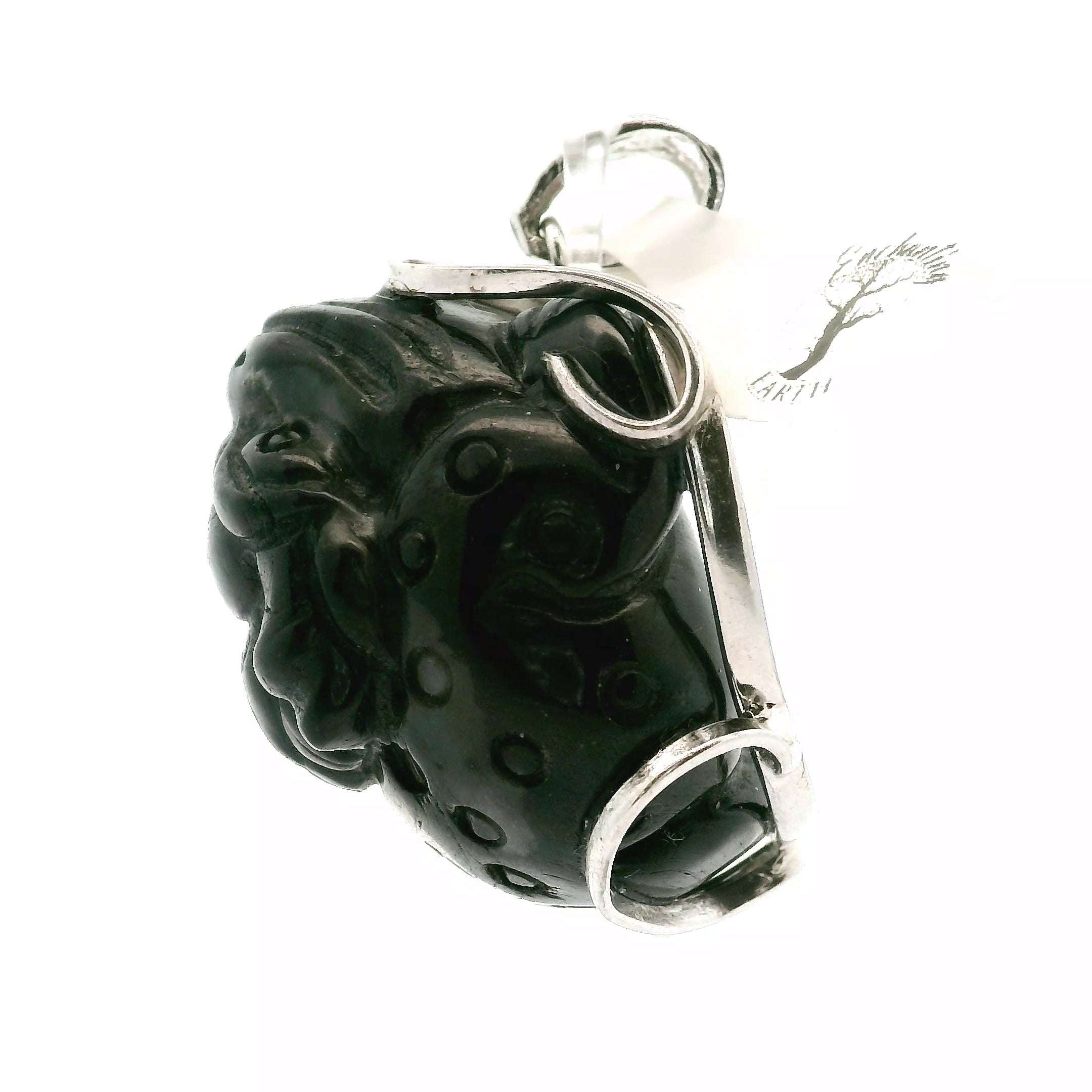 Rainbow Obsidian Money Toad Pendant .925 Silver for Mythical Strength, and Protection of Financial Fortune