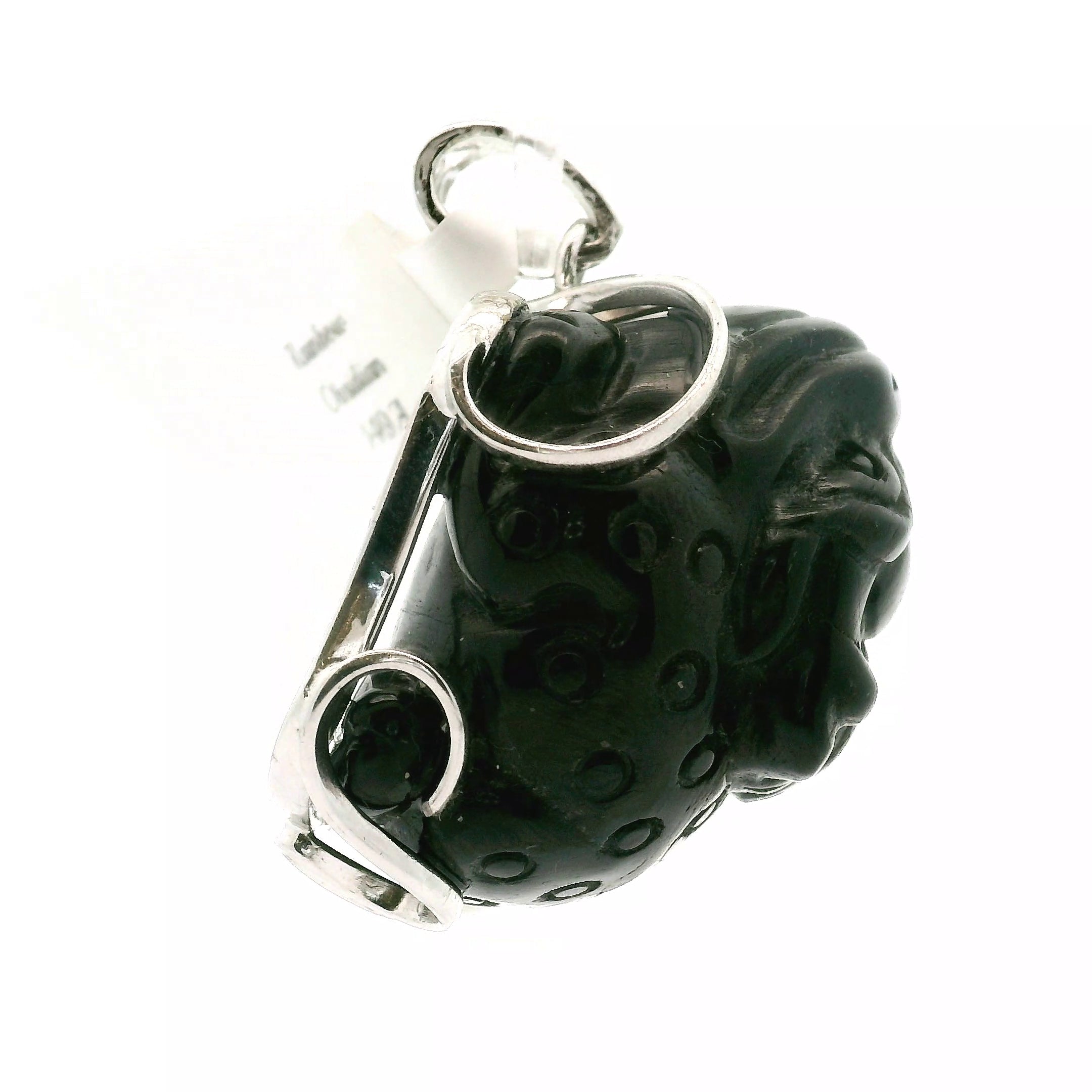 Rainbow Obsidian Money Toad Pendant .925 Silver for Mythical Strength, and Protection of Financial Fortune