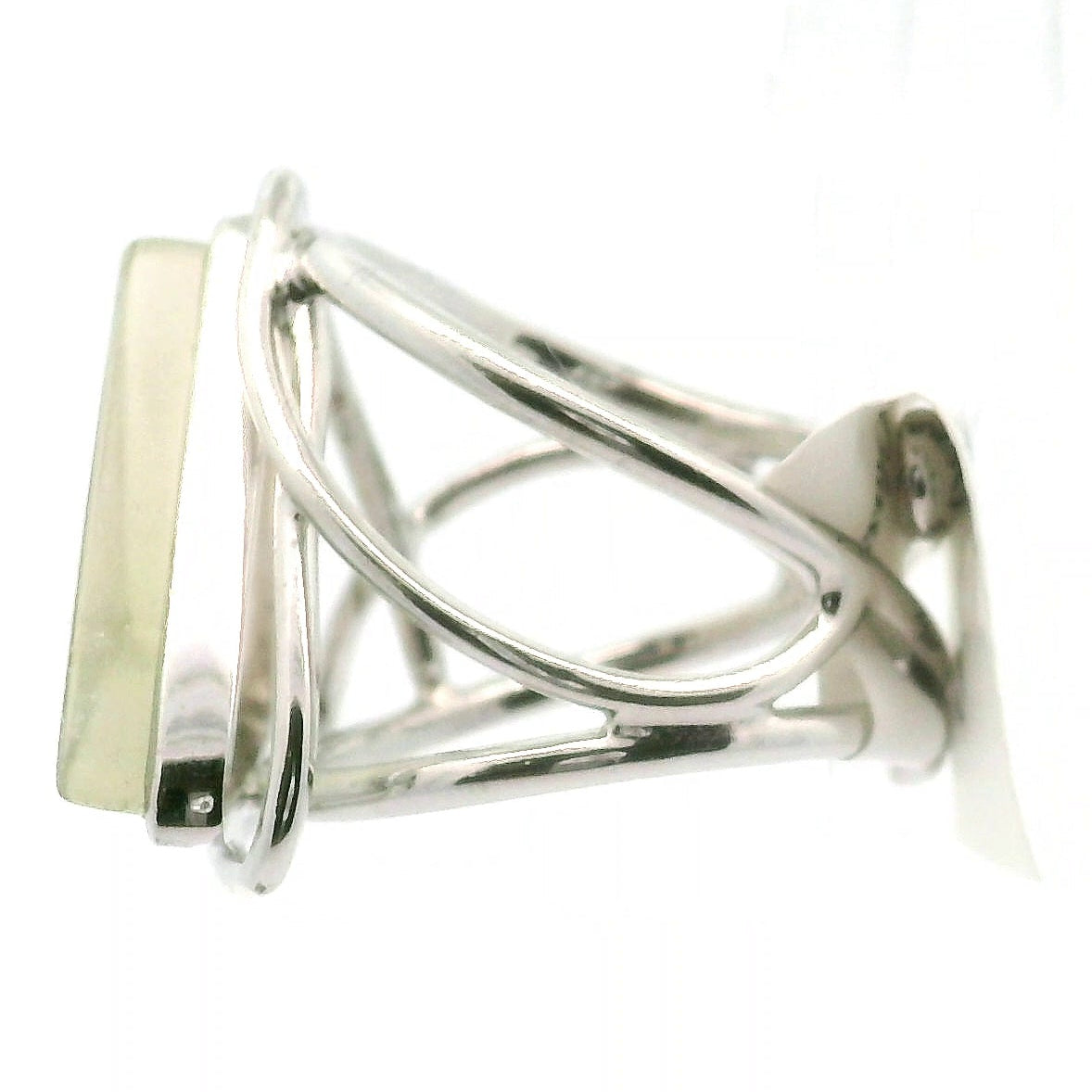 Libyan Desert Glass Engraved Eye of Ra Cuff Ring .925 Silver for Wisdom, and a Shield of Protection