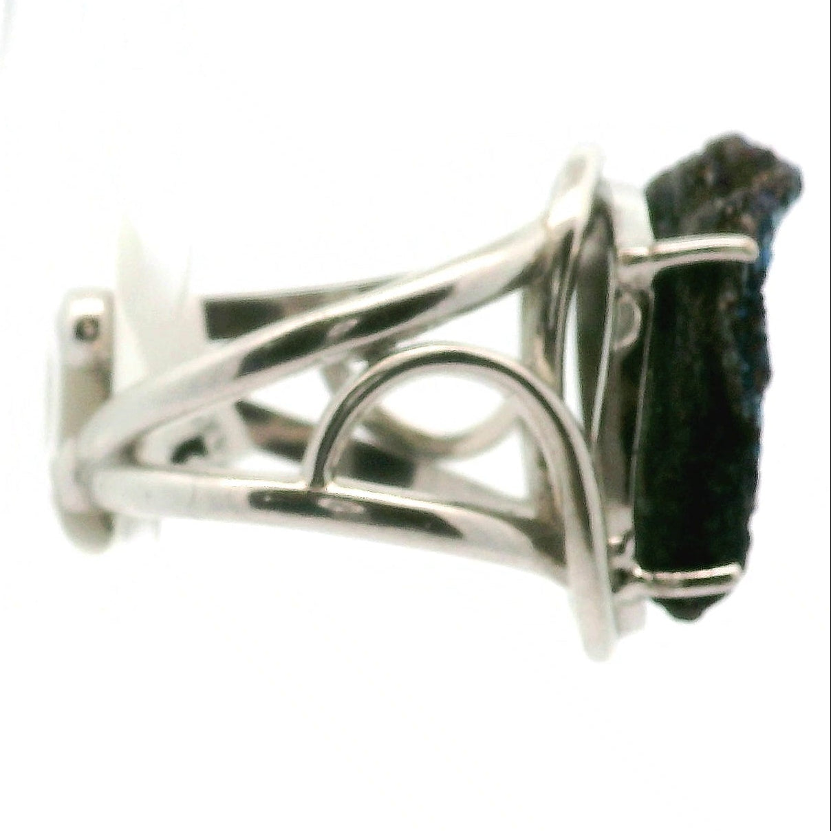 Aura Druzy Cuff Ring .925 Silver for Peace and Soothing Stress