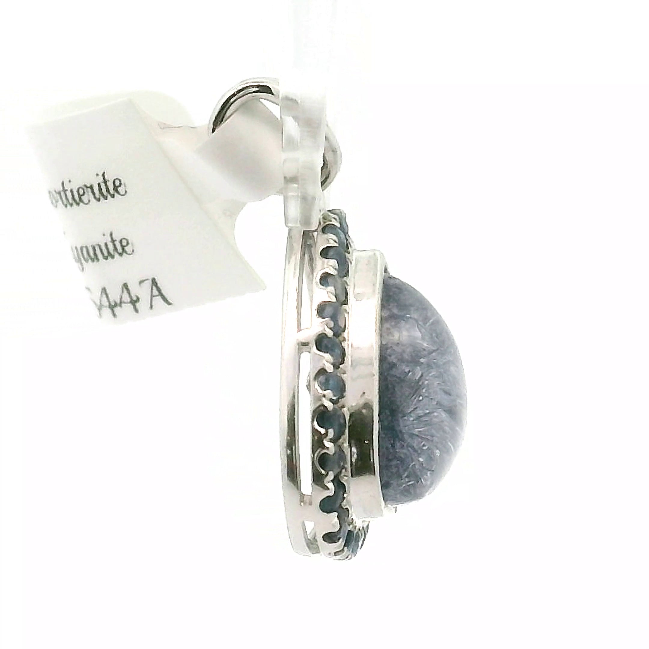 Dumortierite with Kyanite Pavé Pendant .925 Silver for Harmony, Empathy and Insights