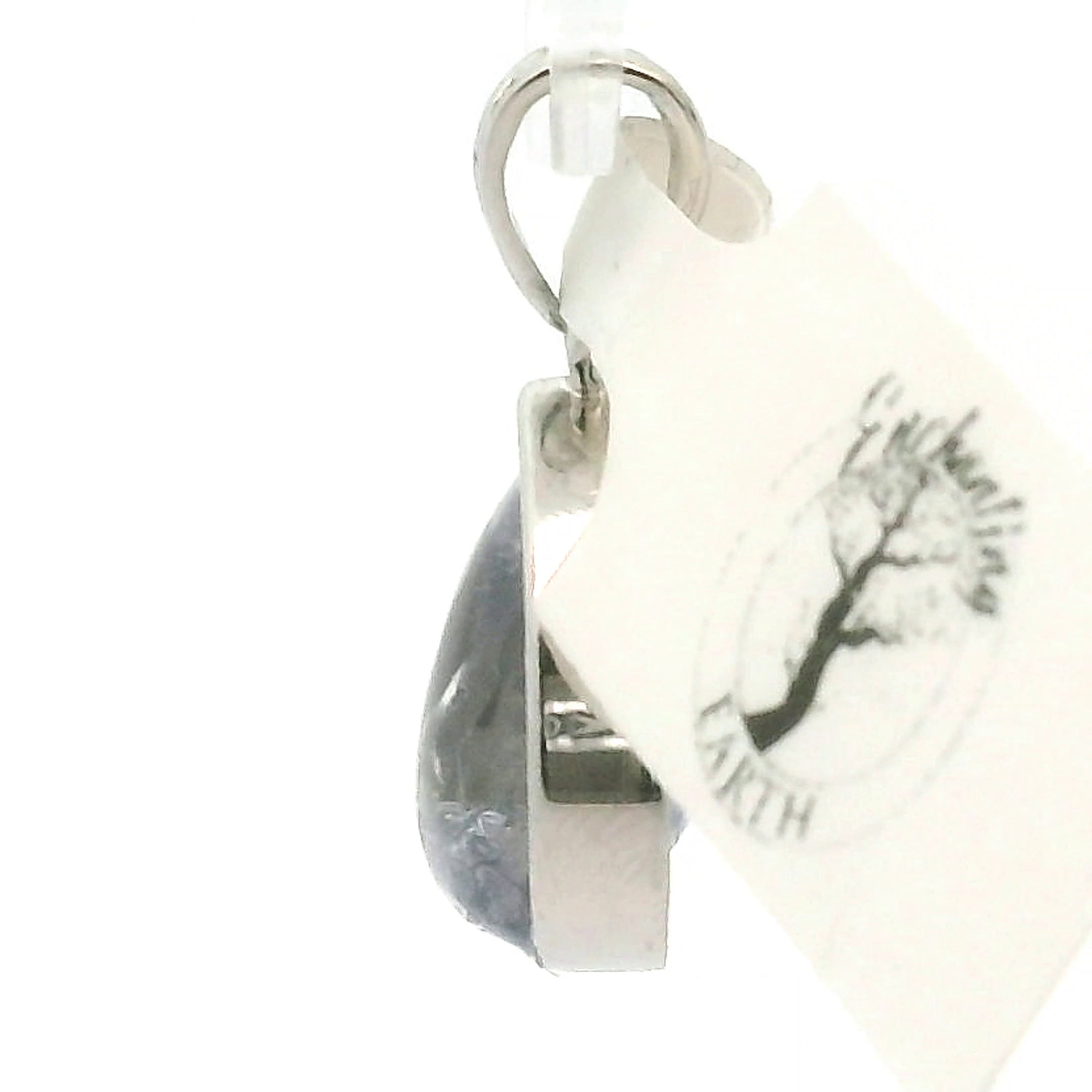 Dumortierite in Quartz Pendant .925 Silver for Hope, Improving Memory and New Ideas