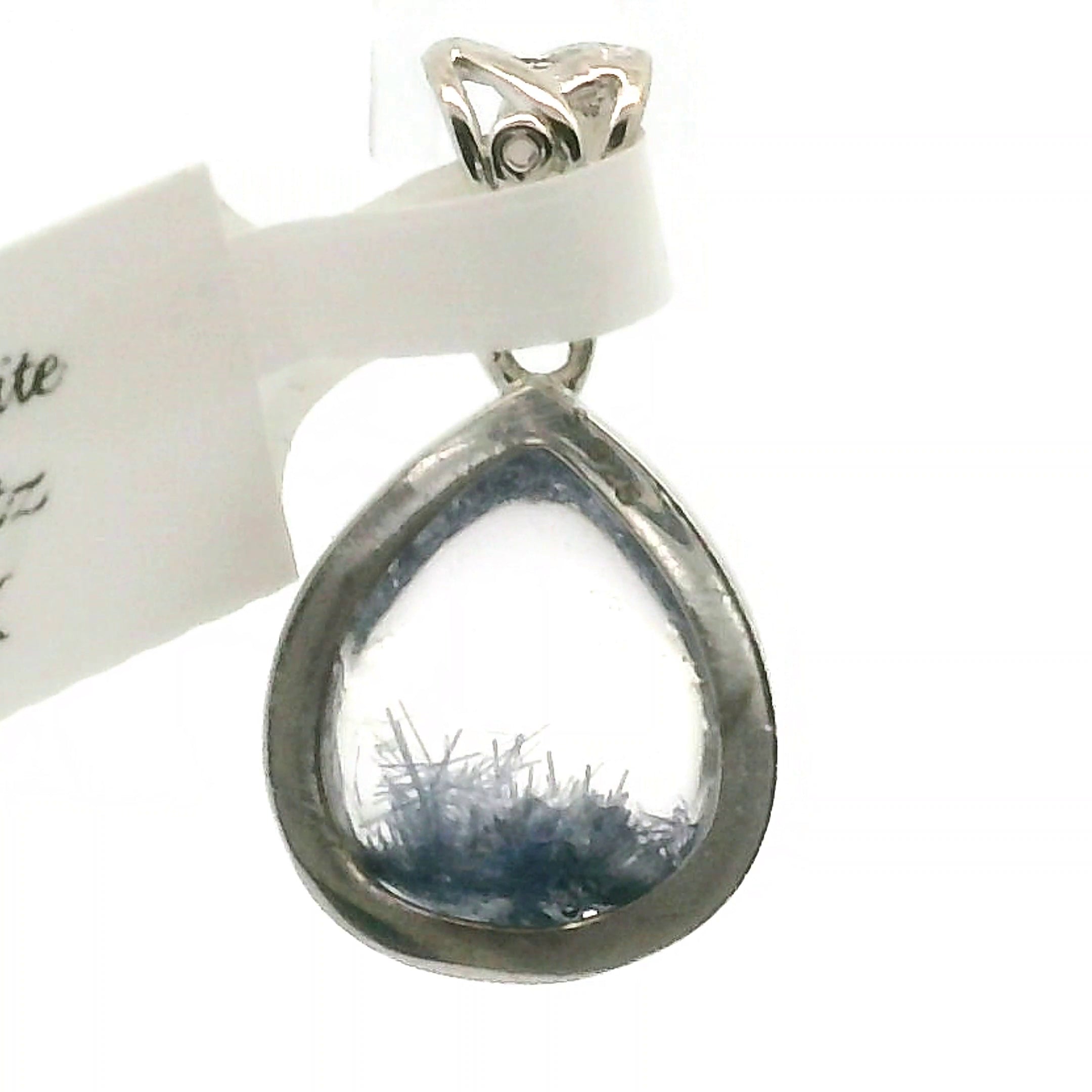 Dumortierite in Quartz Pendant .925 Silver for Hope, Improving Memory and New Ideas