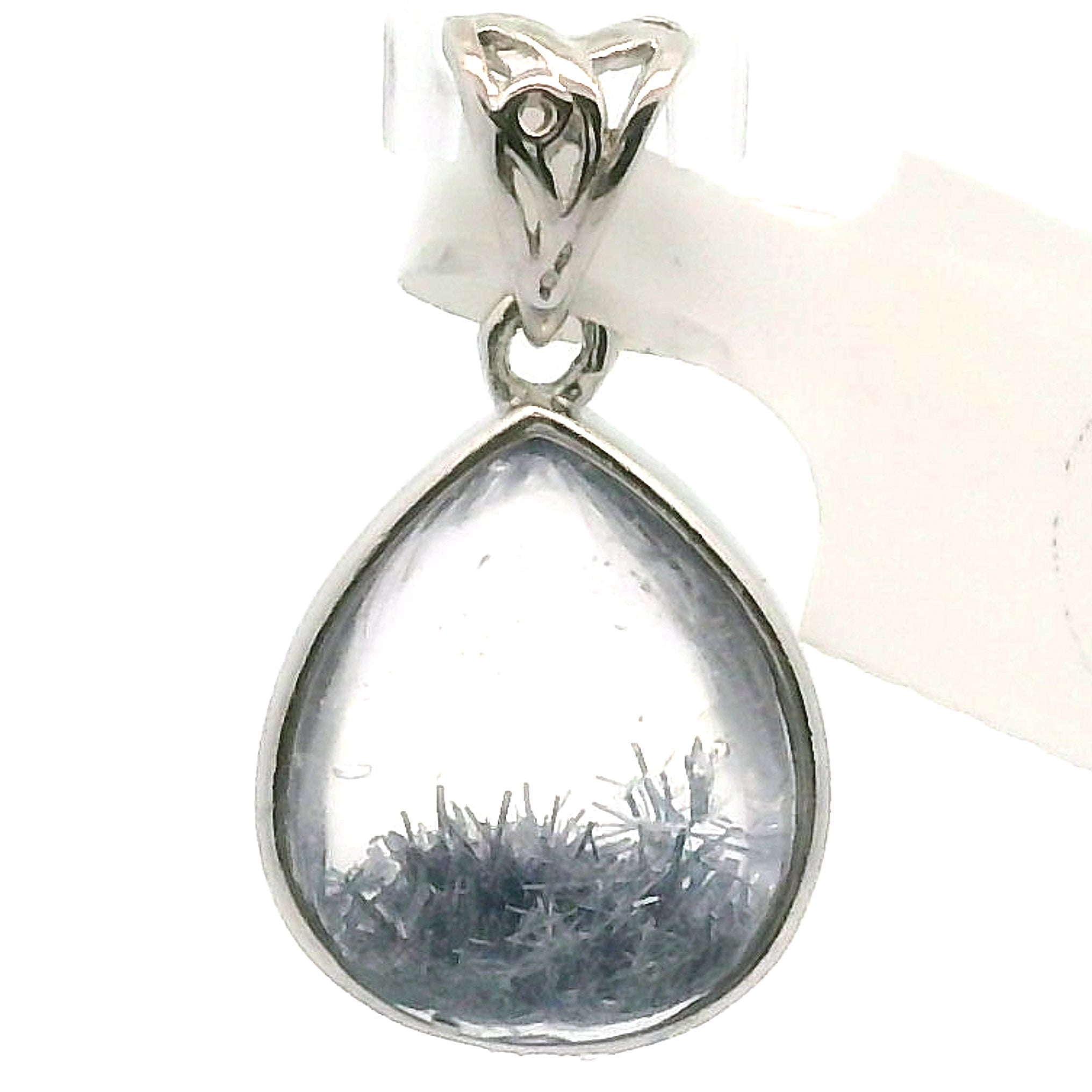 Dumortierite in Quartz Pendant .925 Silver for Hope, Improving Memory and New Ideas