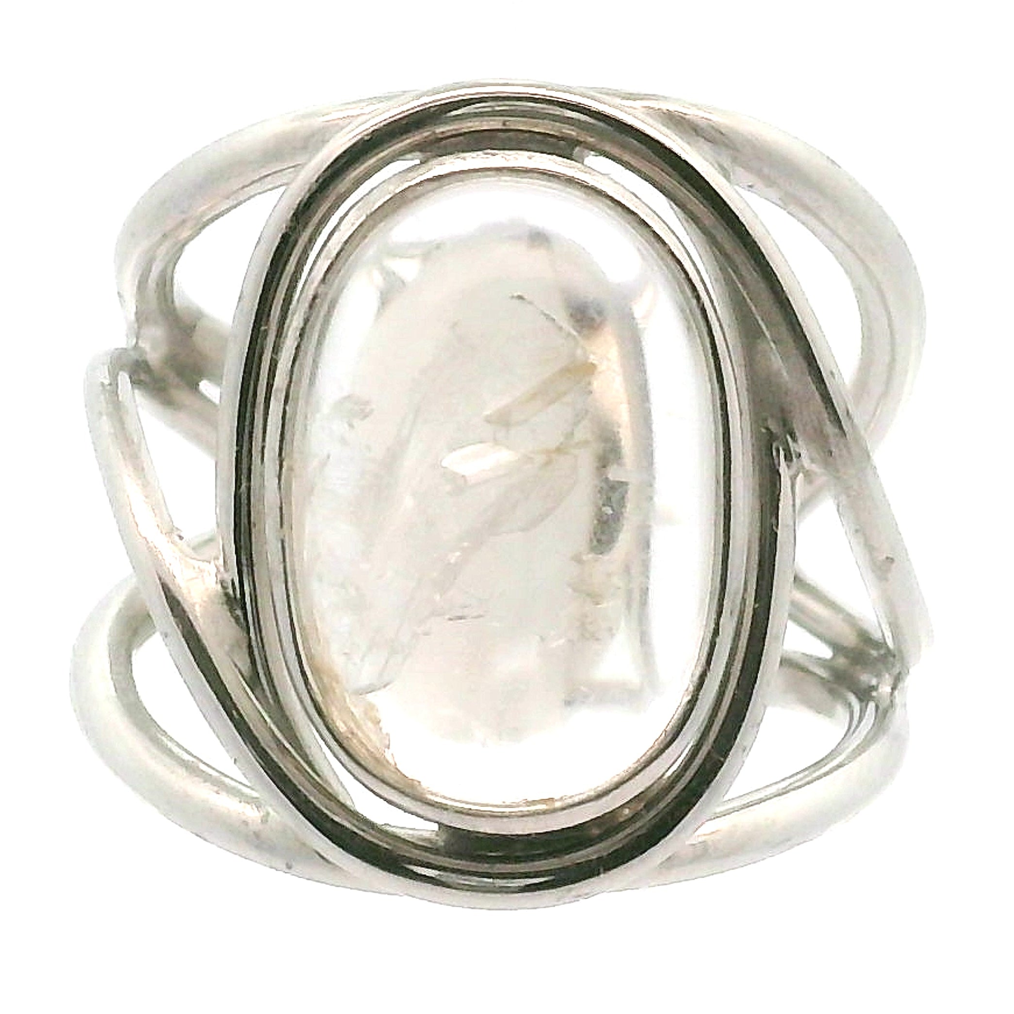 Manifestation Quartz Cuff Ring .925 Silver for Intention Setting and Manifesting your Desires