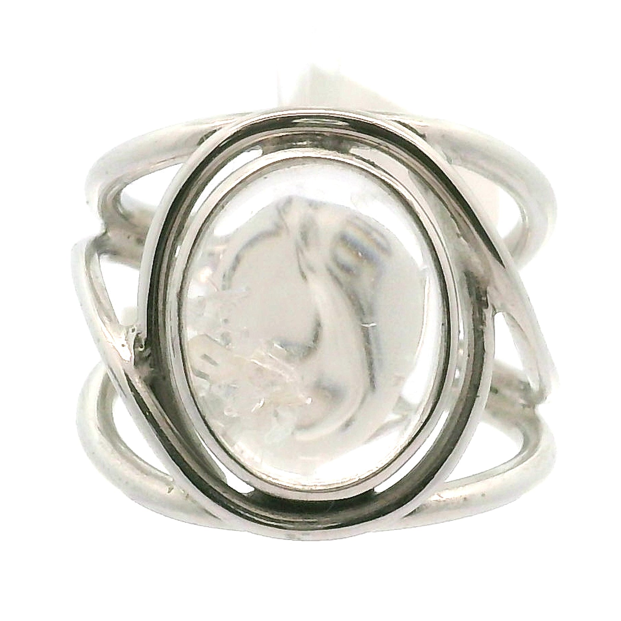 Manifestation Quartz Cuff Ring .925 Silver for Intention Setting and Manifesting your Desires