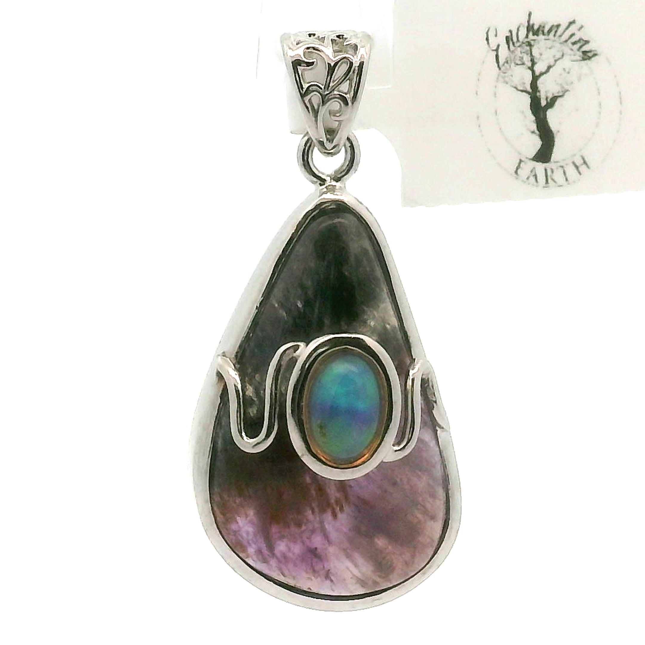 Super 7 with Opal Pendant .925 Silver for Creating Your Dream Life and Angelic Guidance