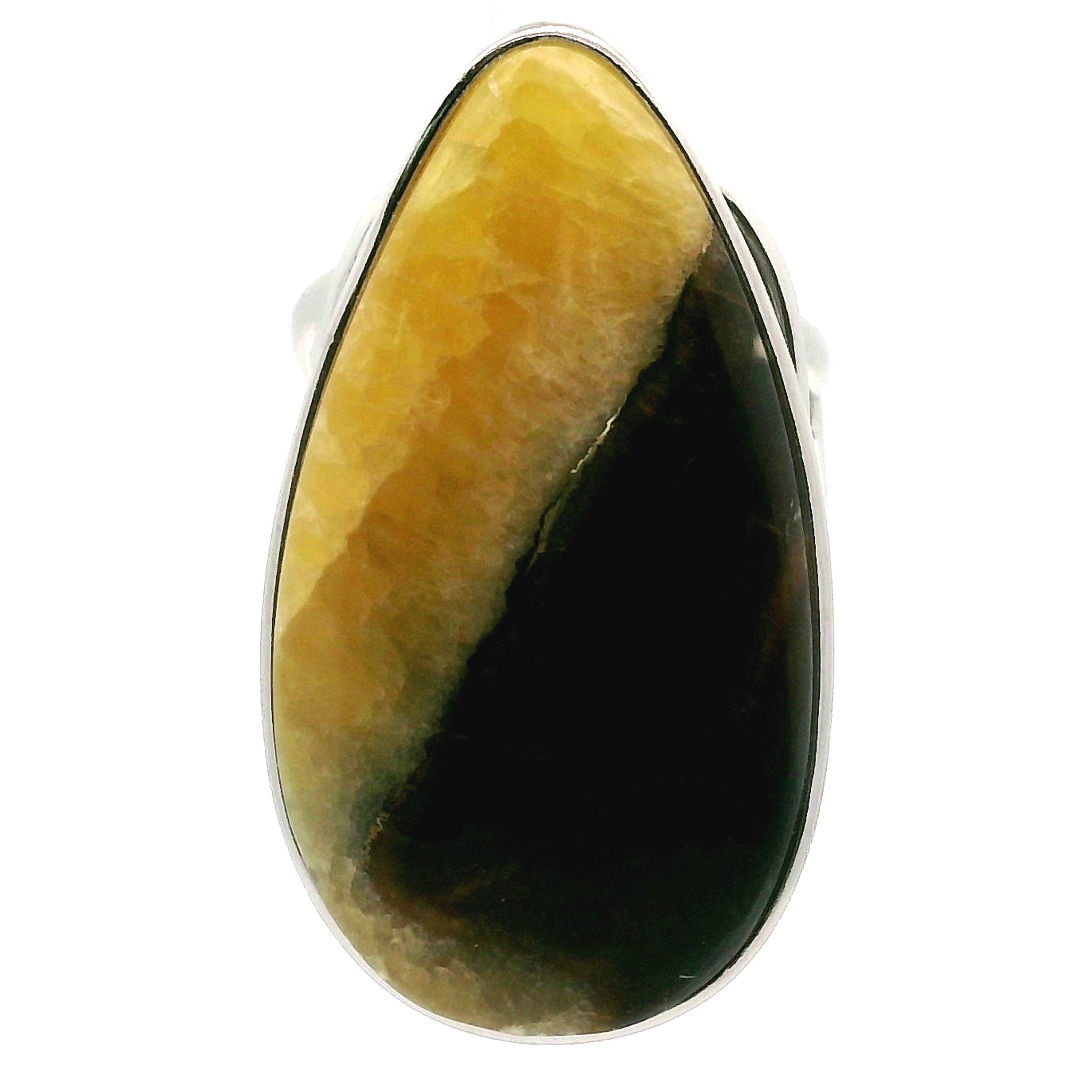 Septarian with Pyrite Cuff Ring 925 Silver for Grounding, Confidence and Transformation