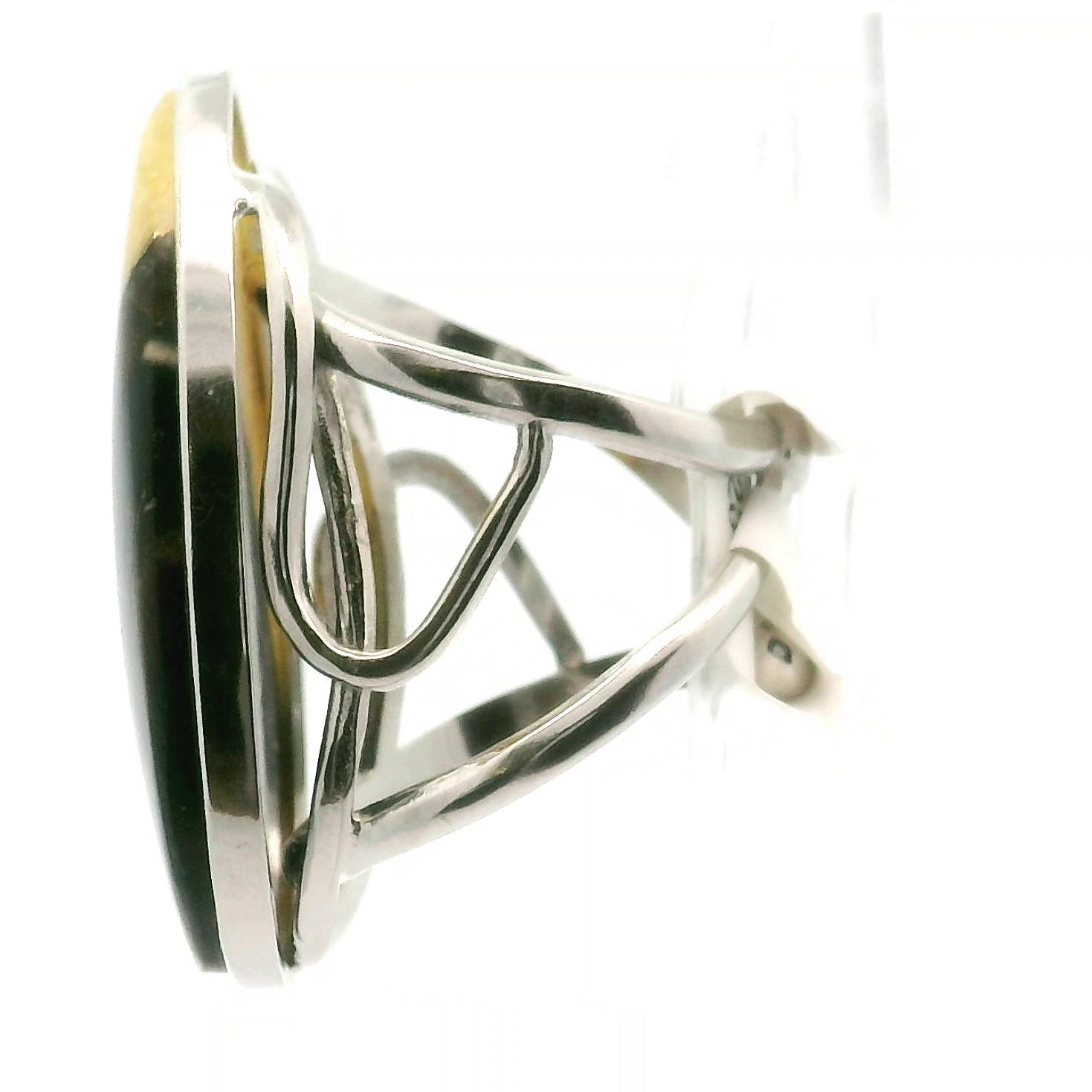 Septarian with Pyrite Cuff Ring 925 Silver for Grounding, Confidence and Transformation