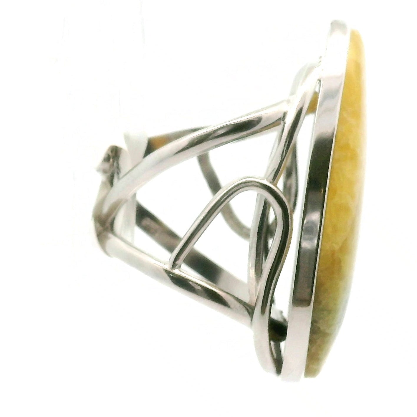 Septarian with Pyrite Cuff Ring 925 Silver for Grounding, Confidence and Transformation