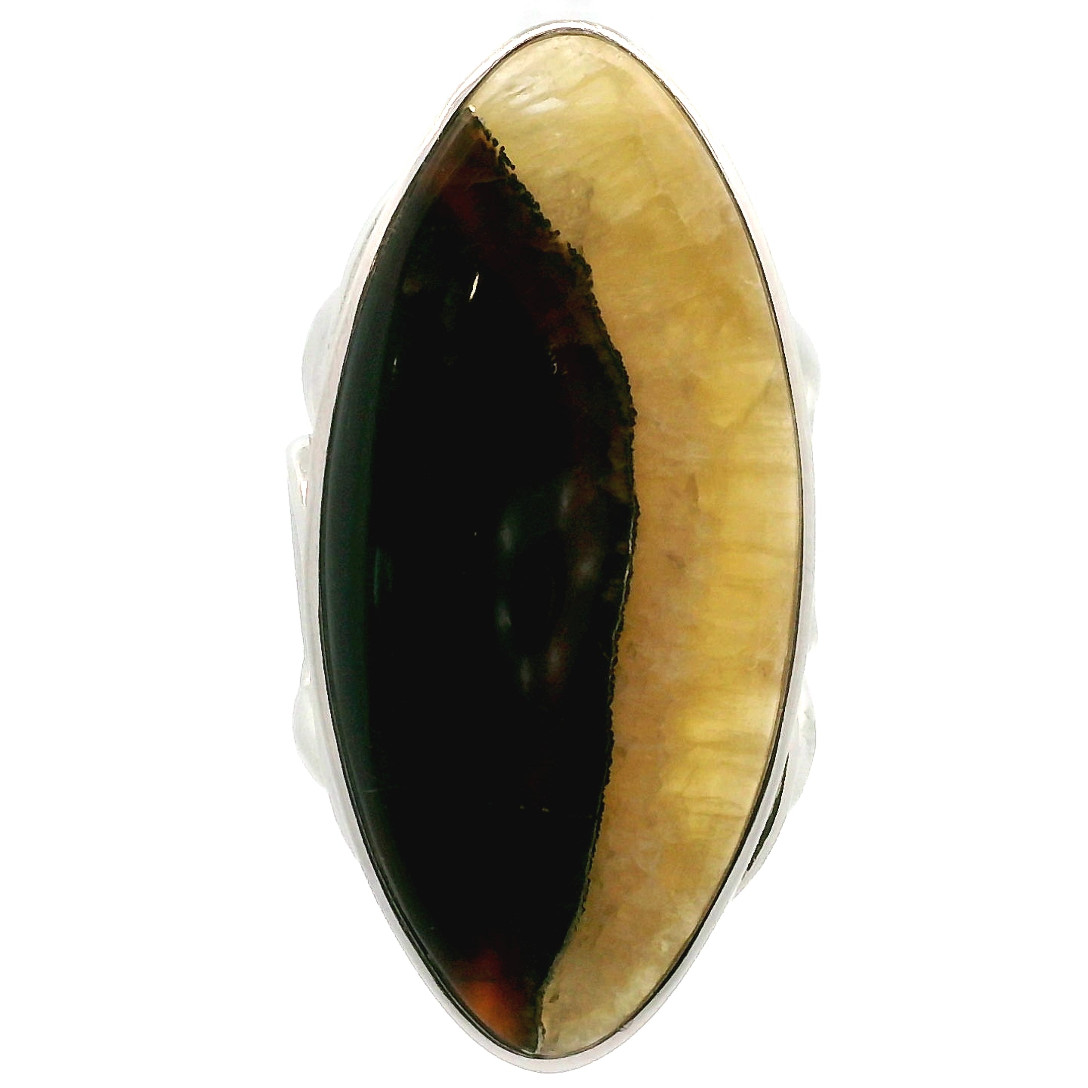 Septarian with Pyrite Cuff Ring 925 Silver for Grounding, Confidence and Transformation