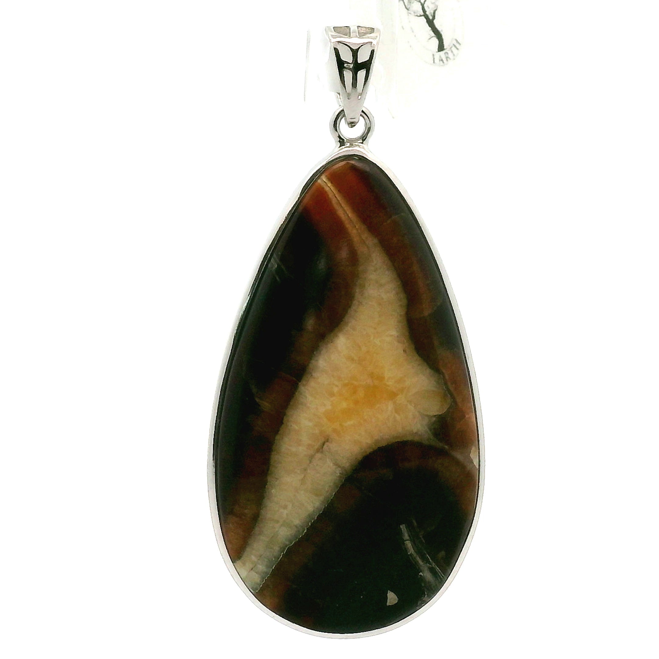Septarian with Pyrite Pendant .925 Silver for Grounding, Confidence and Transformation