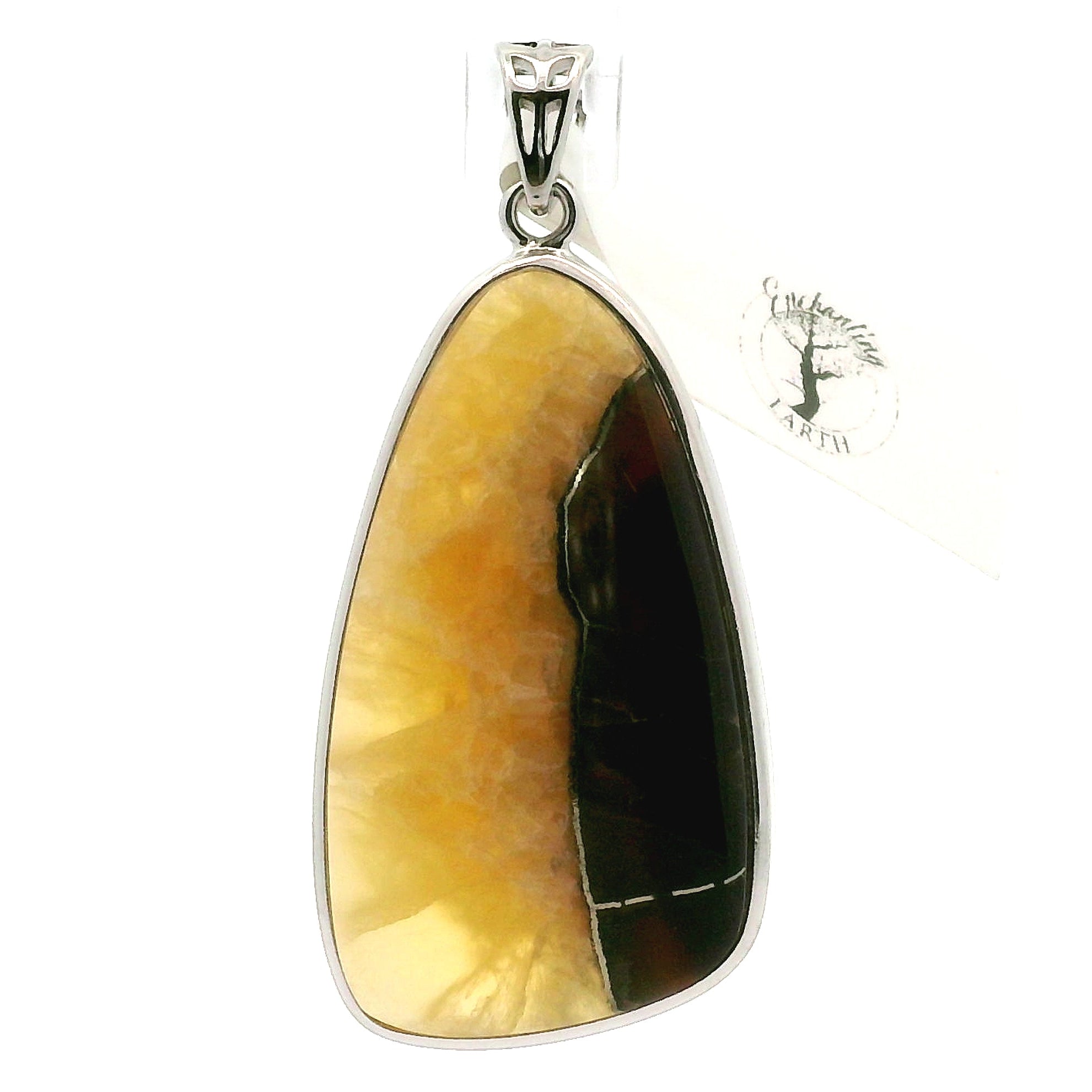 Septarian with Pyrite Pendant .925 Silver for Grounding, Confidence and Transformation