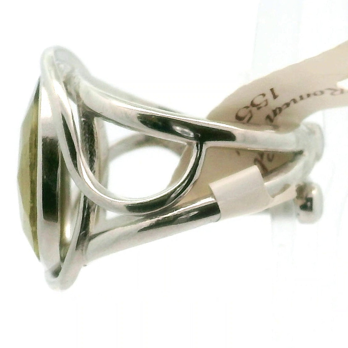 Roman Glass Cuff Ring 925 Silver for Ancient Wisdom, Intuition and Past Life Recall