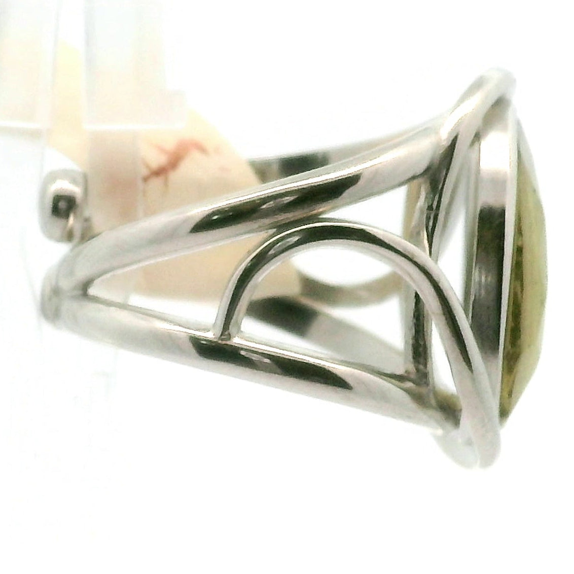 Roman Glass Cuff Ring 925 Silver for Ancient Wisdom, Intuition and Past Life Recall