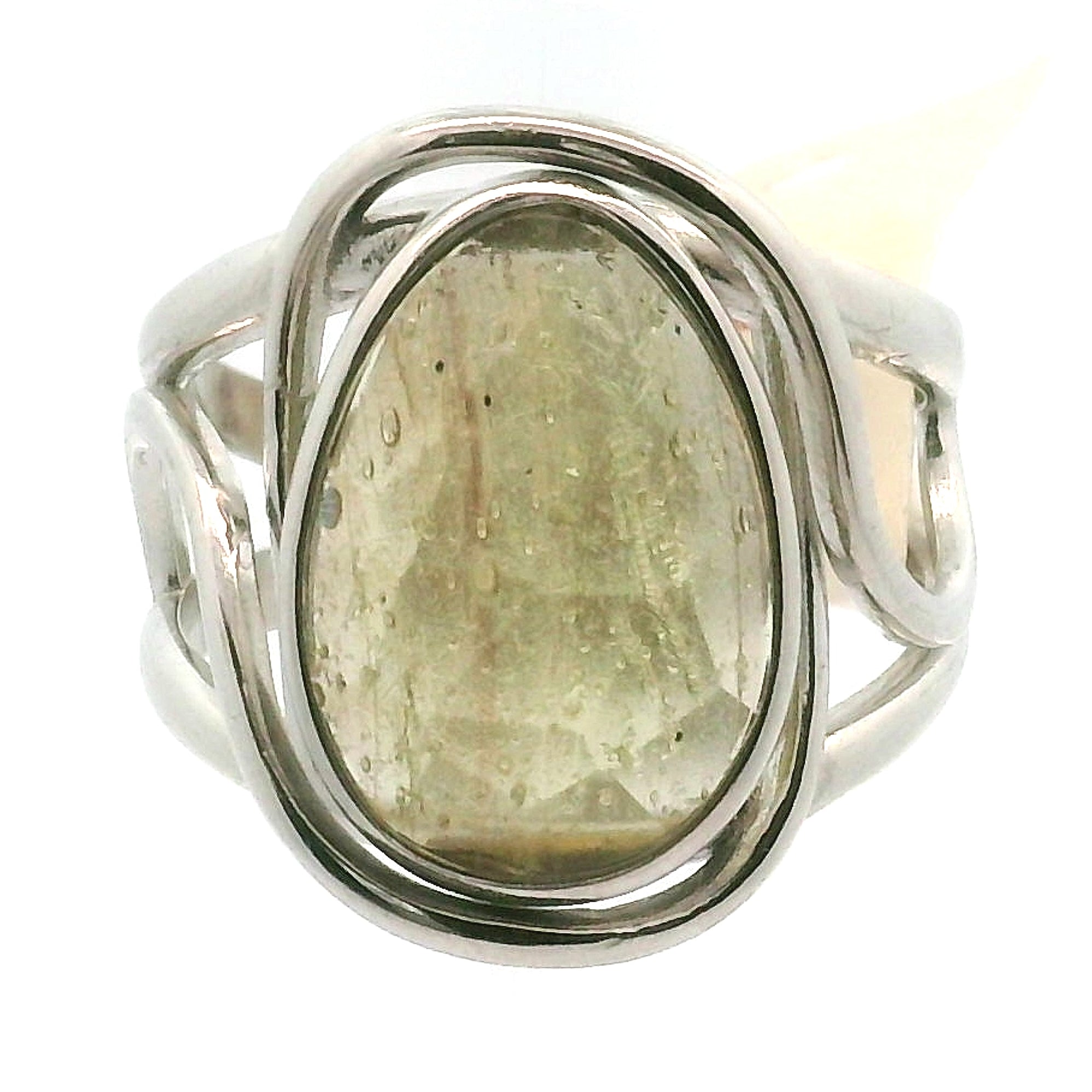 Roman Glass Cuff Ring 925 Silver for Ancient Wisdom, Intuition and Past Life Recall