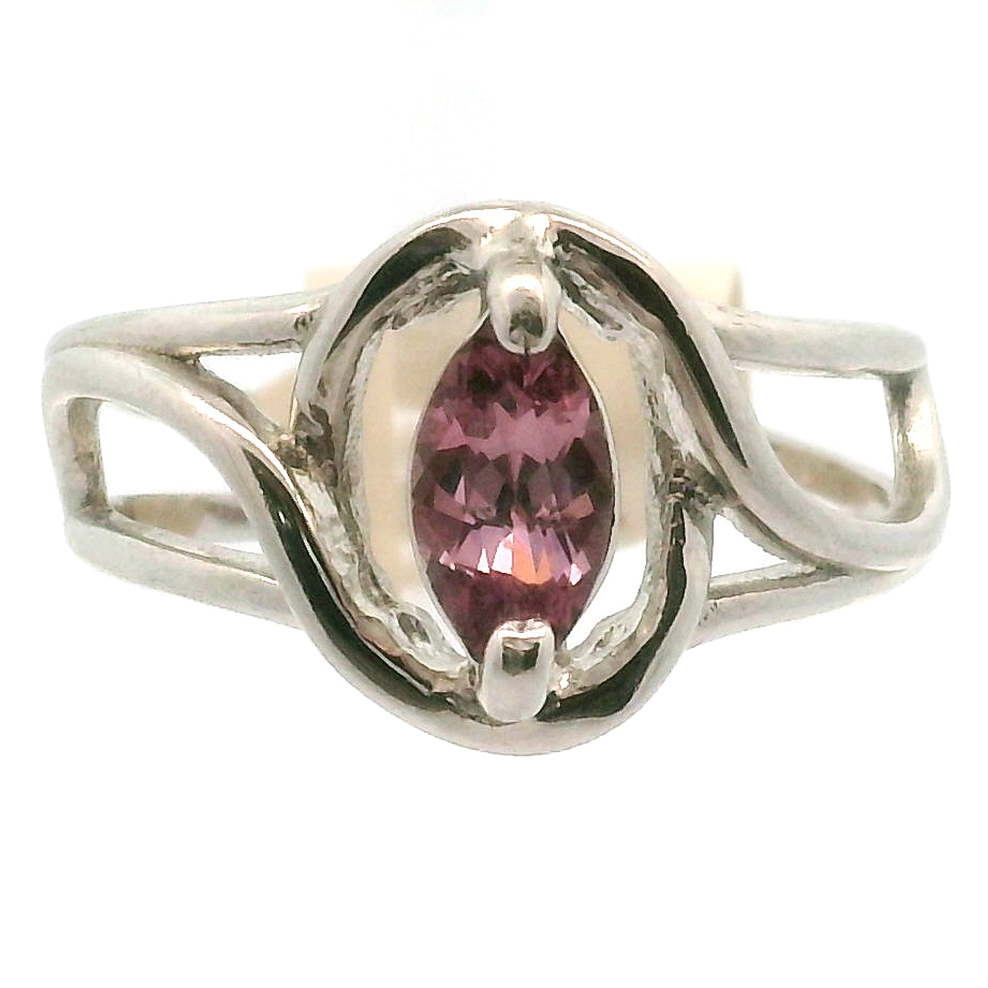 Pink Spinel Adjustable Finger Cuff Ring .925 Silver for Emotional Healing, Love, Loyalty & Motivation