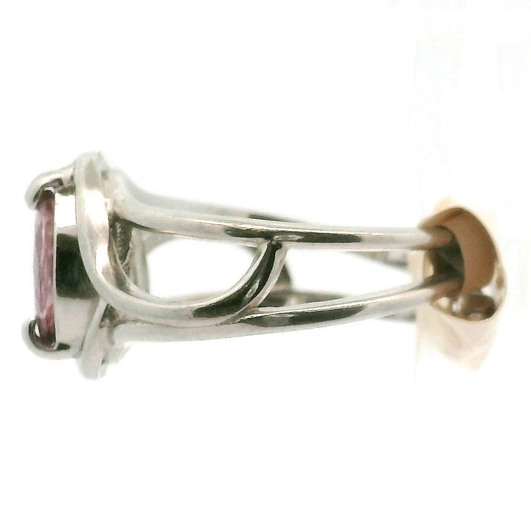 Pink Spinel Adjustable Finger Cuff Ring .925 Silver for Emotional Healing, Love, Loyalty & Motivation