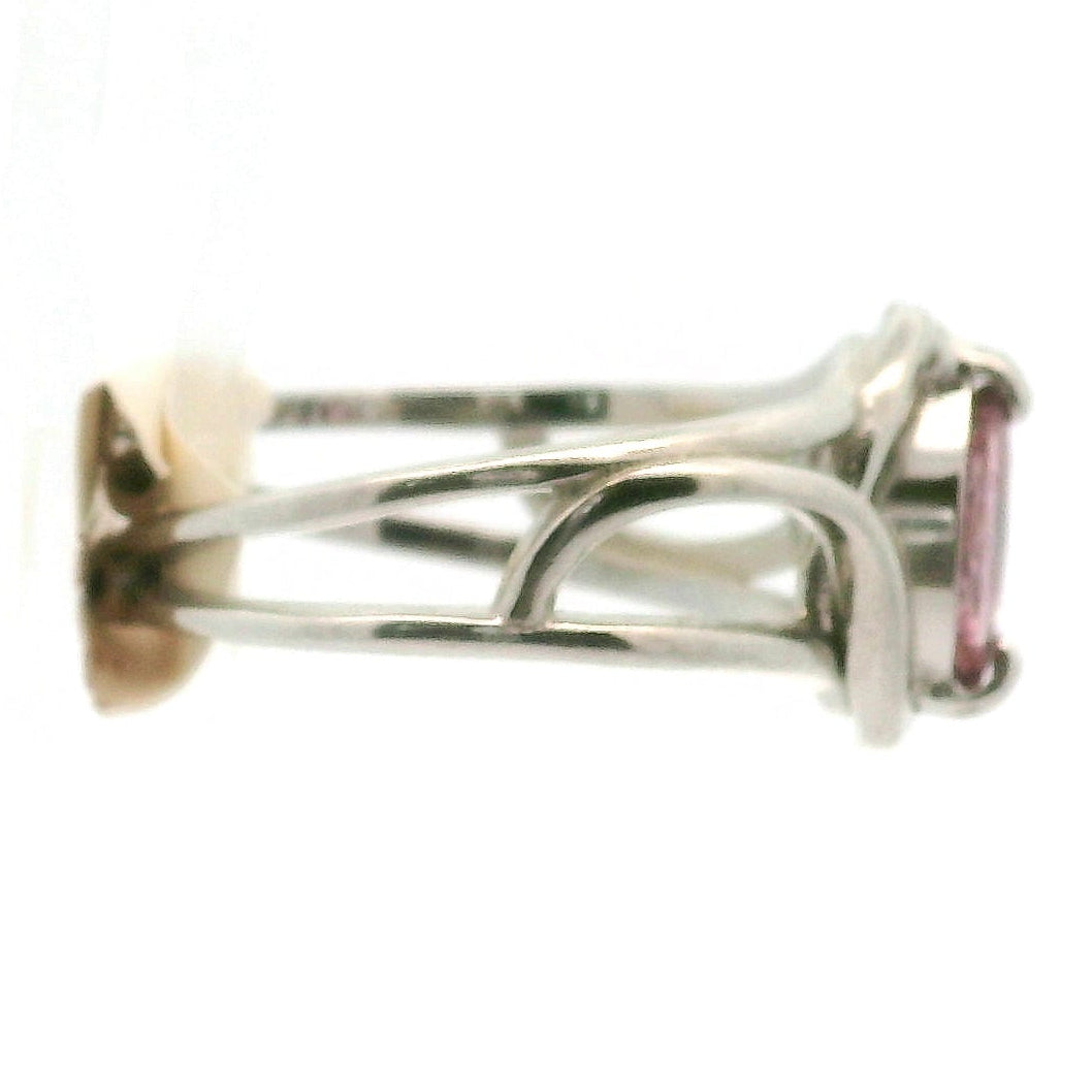 Pink Spinel Adjustable Finger Cuff Ring .925 Silver for Emotional Healing, Love, Loyalty & Motivation