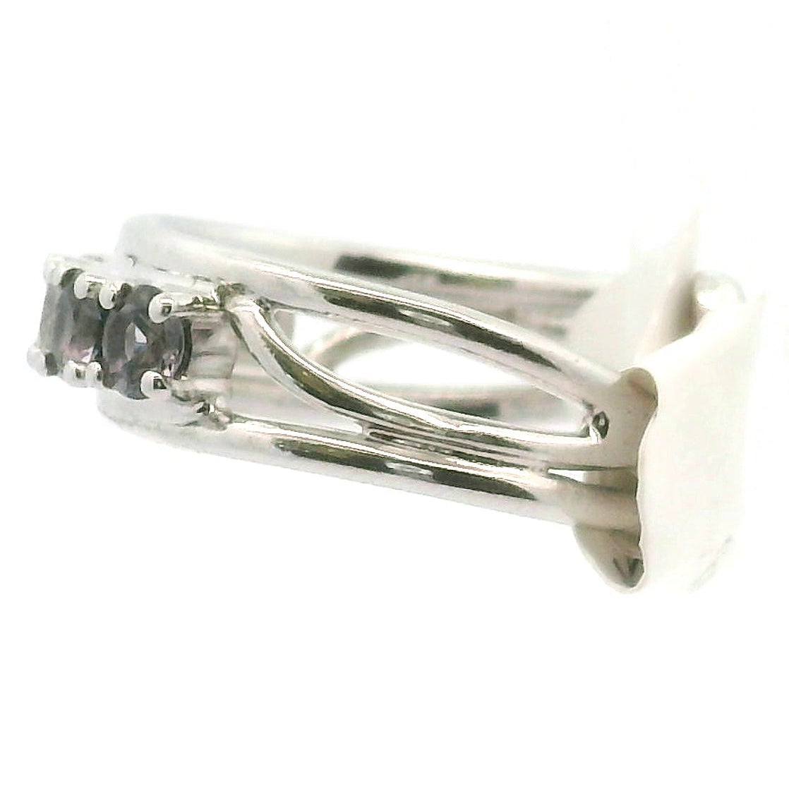 Spinel Stacker Cuff Ring .925 Silver for Emotional Healing, Love, Loyalty & Motivation