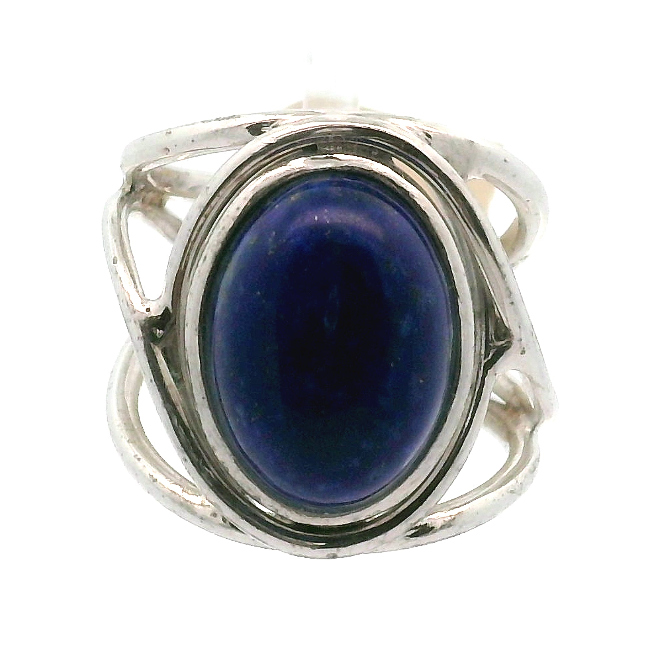 Lapis Lazuli Cuff Ring .925 Silver for Power & Confidence
