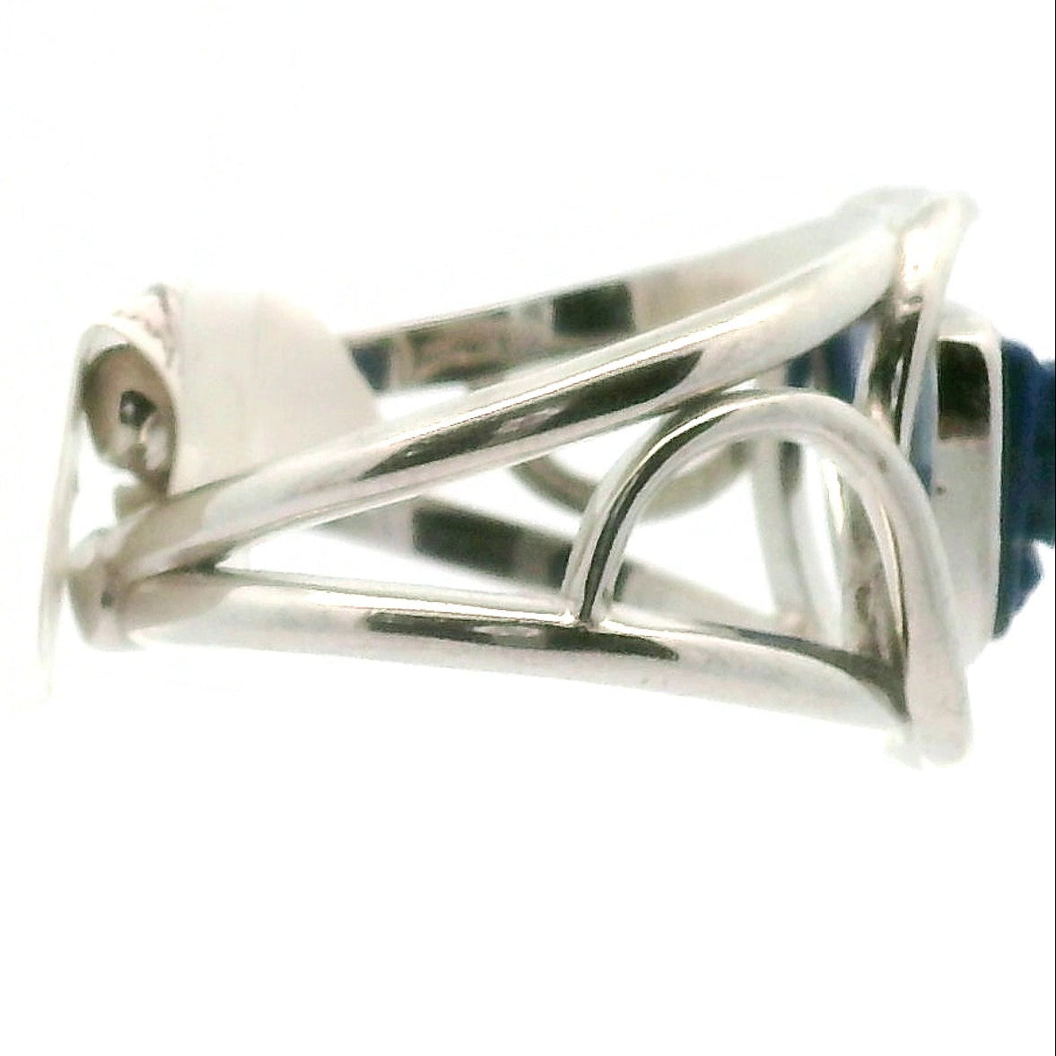 Lapis Lazuli Butterfly Adjustable Cuff Ring .925 Silver for Power & Confidence