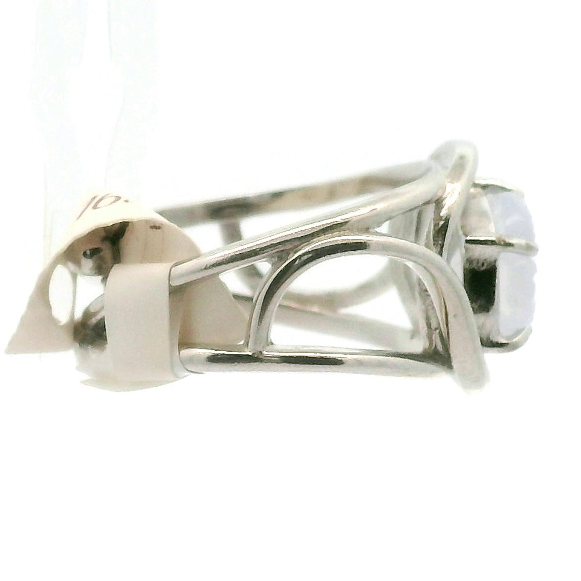 Blue Chalcedony Flower Cuff Ring .925 Silver for Soothing the Body, Mind and Spirit