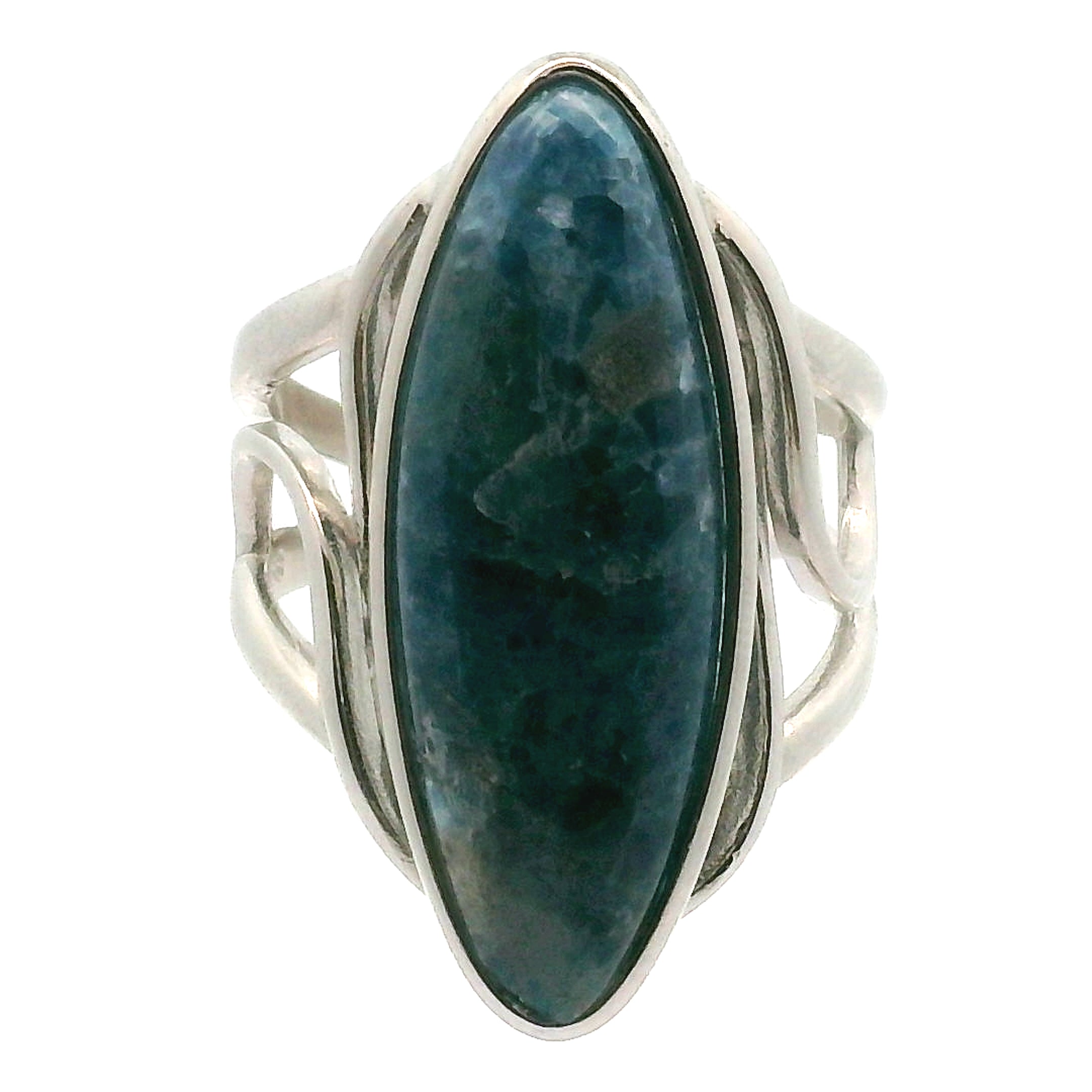 Blue Diopside (Violane) Cuff Ring .925 Silver (High Quality) for Communicating with Angels