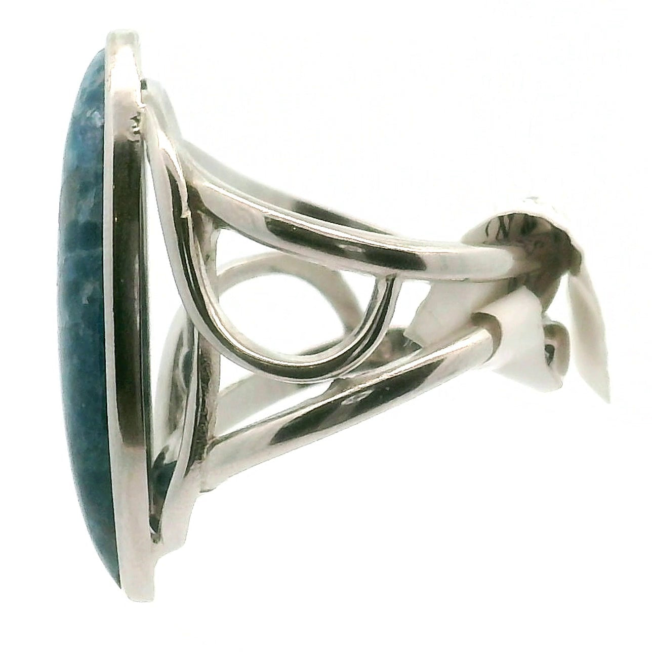 Blue Diopside (Violane) Cuff Ring .925 Silver (High Quality) for Communicating with Angels