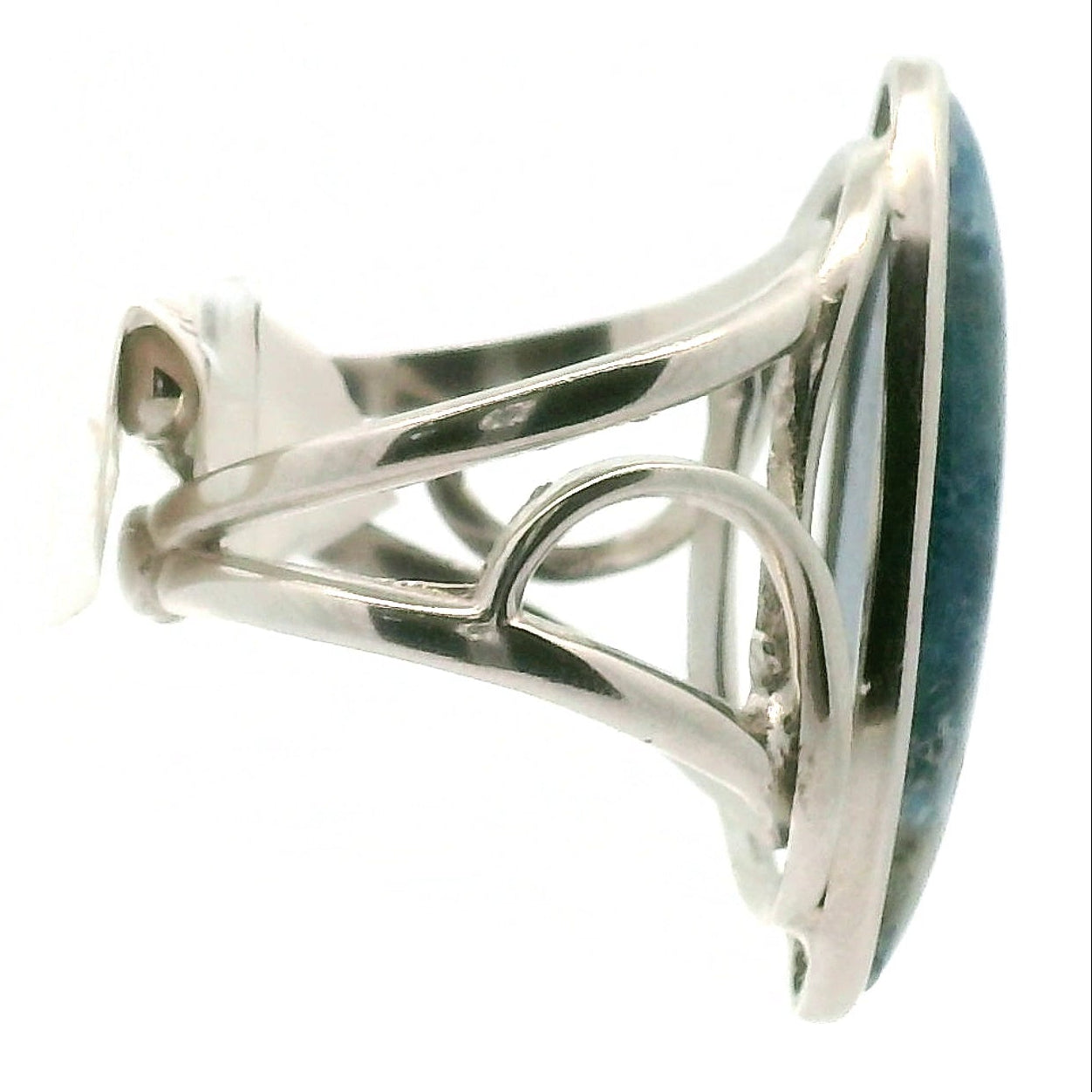 Blue Diopside (Violane) Cuff Ring .925 Silver (High Quality) for Communicating with Angels