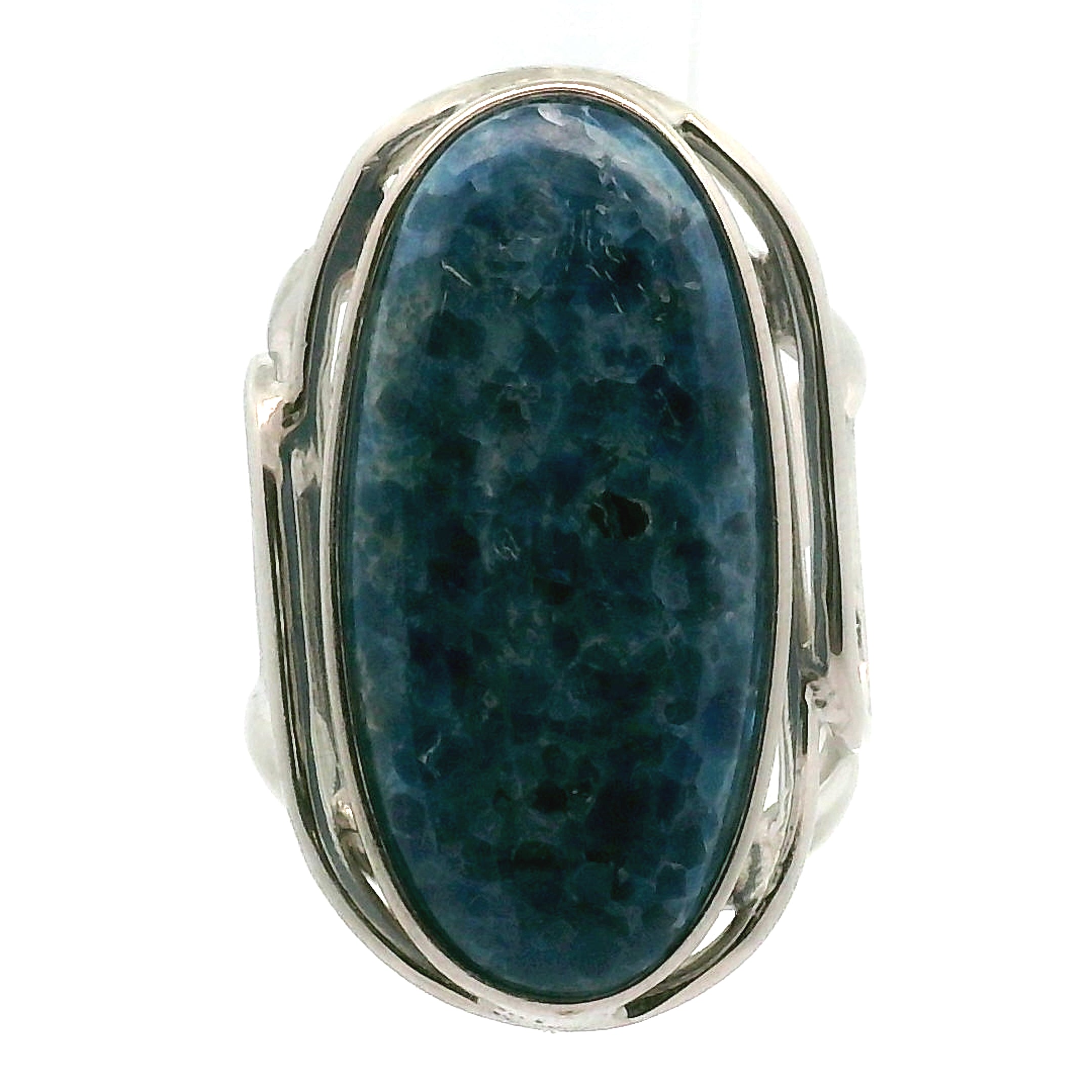 Blue Diopside (Violane) Cuff Ring .925 Silver (High Quality) for Communicating with Angels