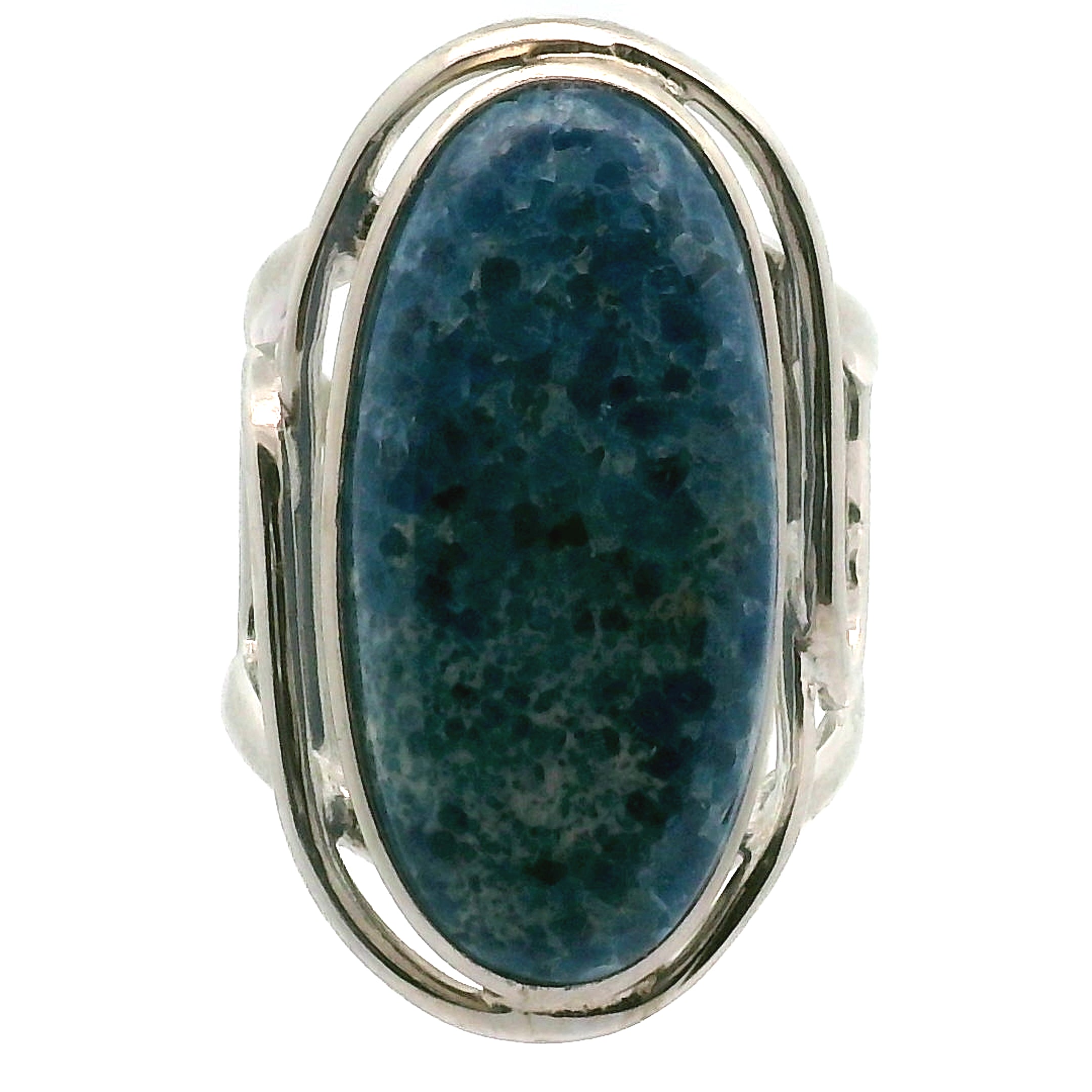 Blue Diopside (Violane) Cuff Ring .925 Silver (High Quality) for Communicating with Angels