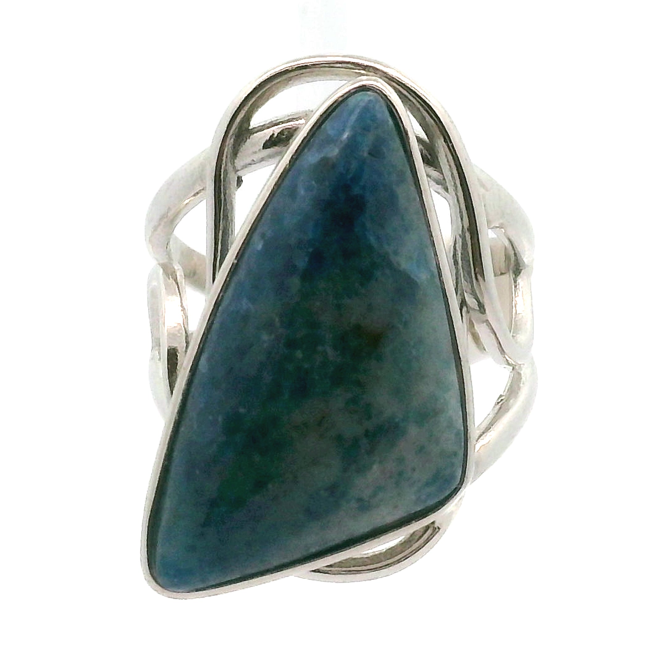 Blue Diopside (Violane) Cuff Ring .925 Silver (High Quality) for Communicating with Angels